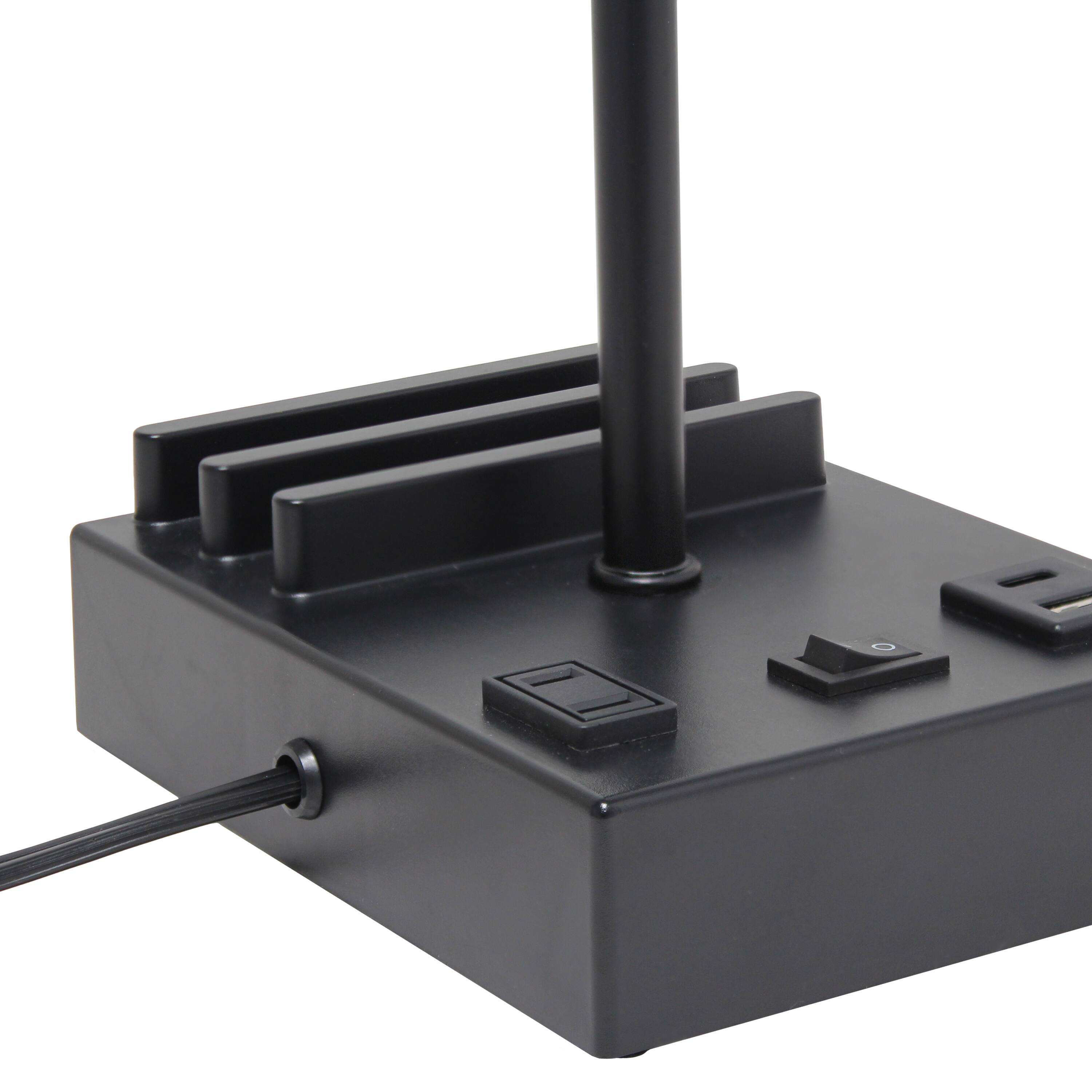 Simple Designs 15.3&#x22; Table Lamp with 2 USB Ports &#x26; Charging Outlet