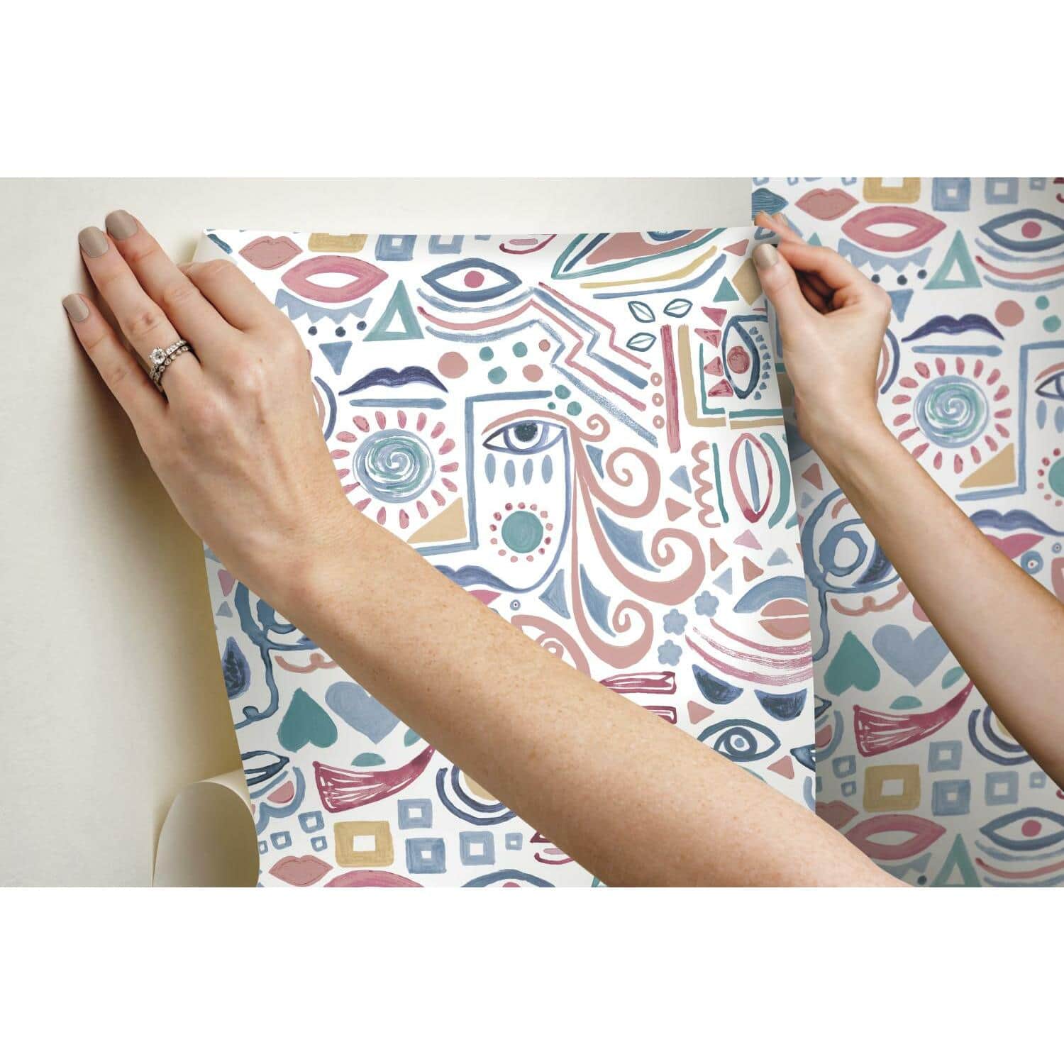 RoomMates Mod Faces Peel & Stick Wallpaper