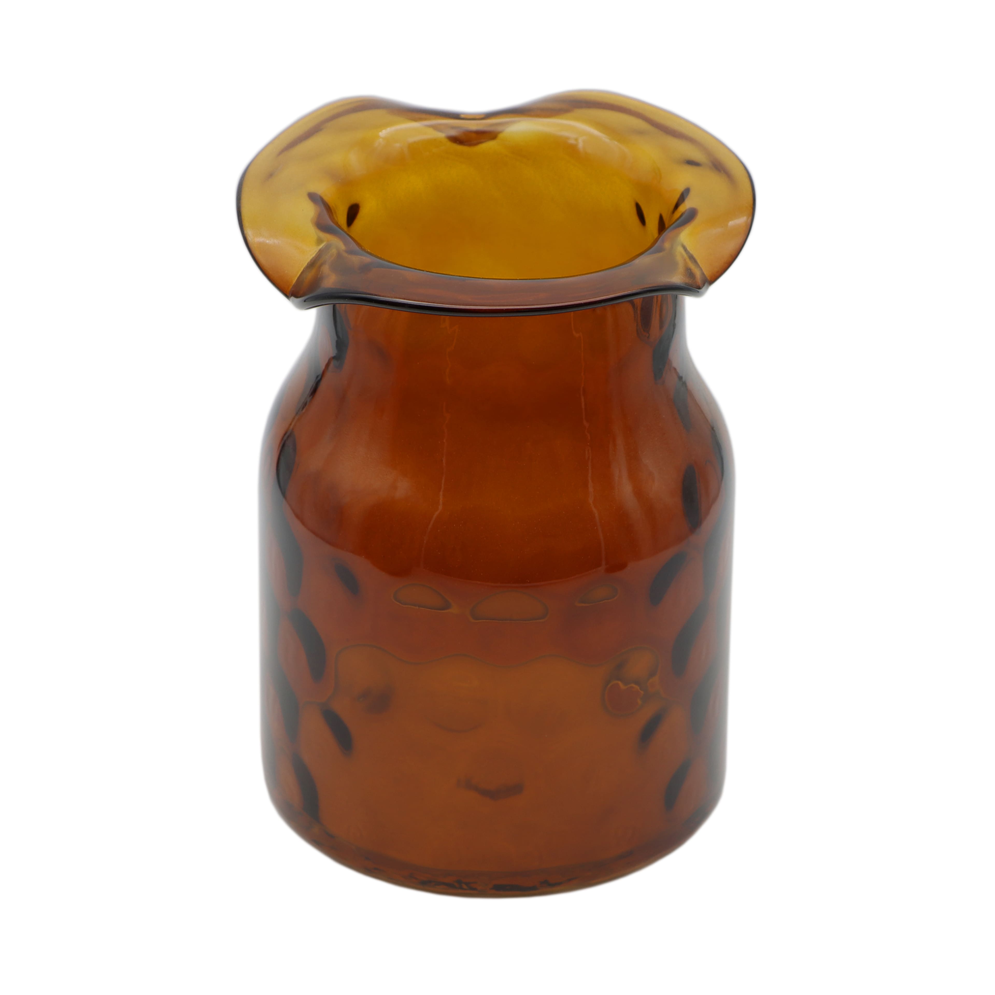 7&#x22; Amber Ruffled Edge Glass Container by Ashland&#xAE;