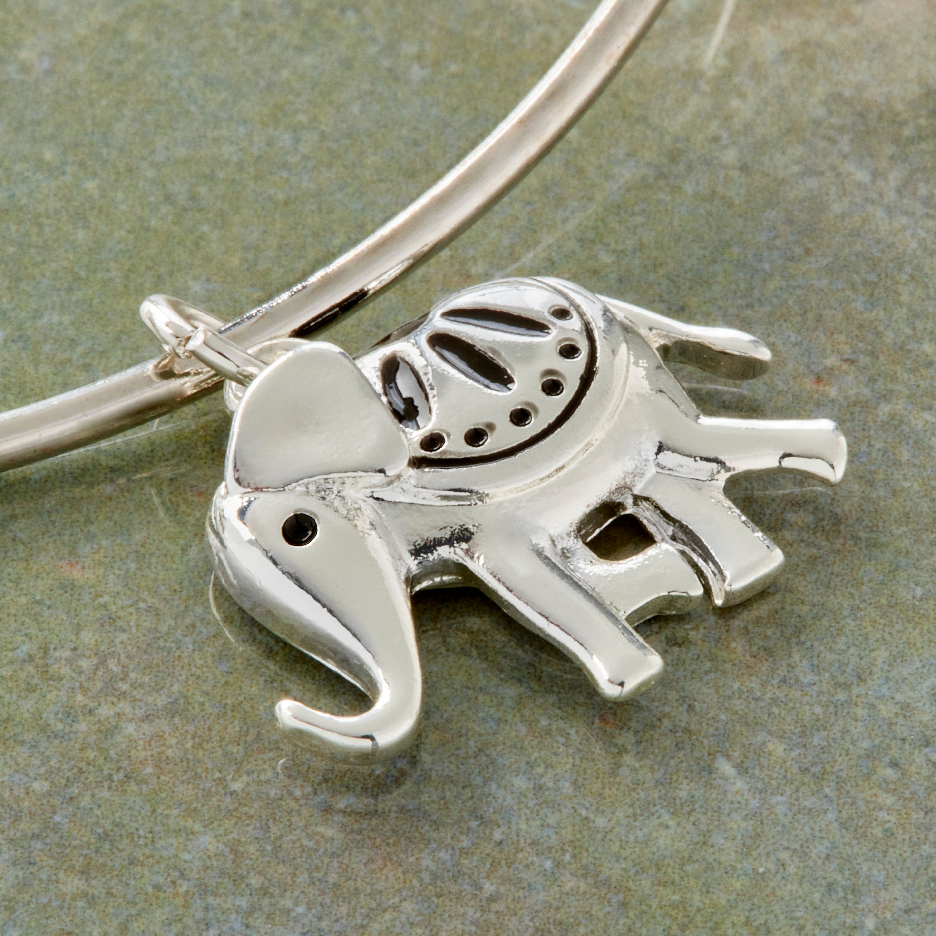 Charmalong&#x2122; Antique Silver Plated Elephant Charm by Bead Landing&#x2122;