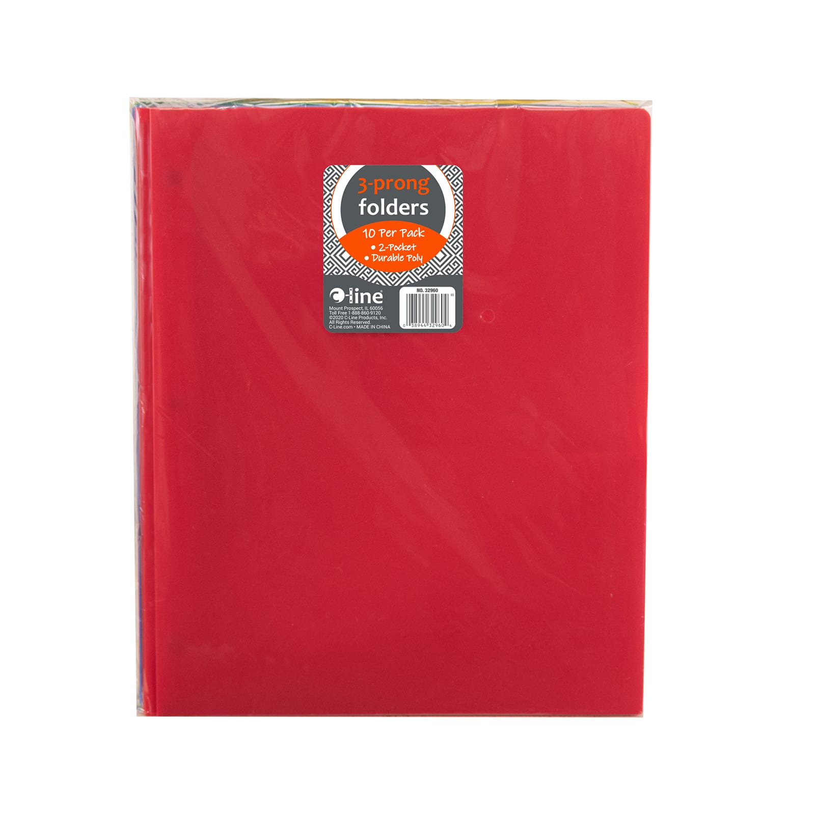C-Line® Two-Pocket Heavyweight Poly Portfolio Folders, 2 Packs of 10