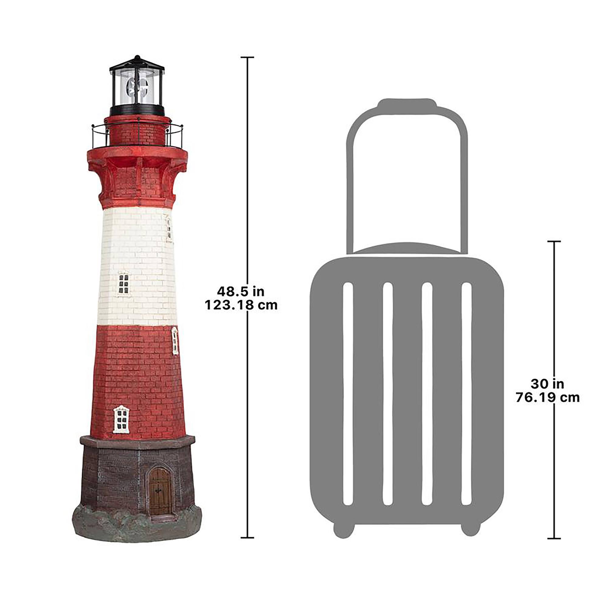 Design Toscano 48.5&#x22; LED Coastal Shoal Lighthouse Solar Beacon Statue