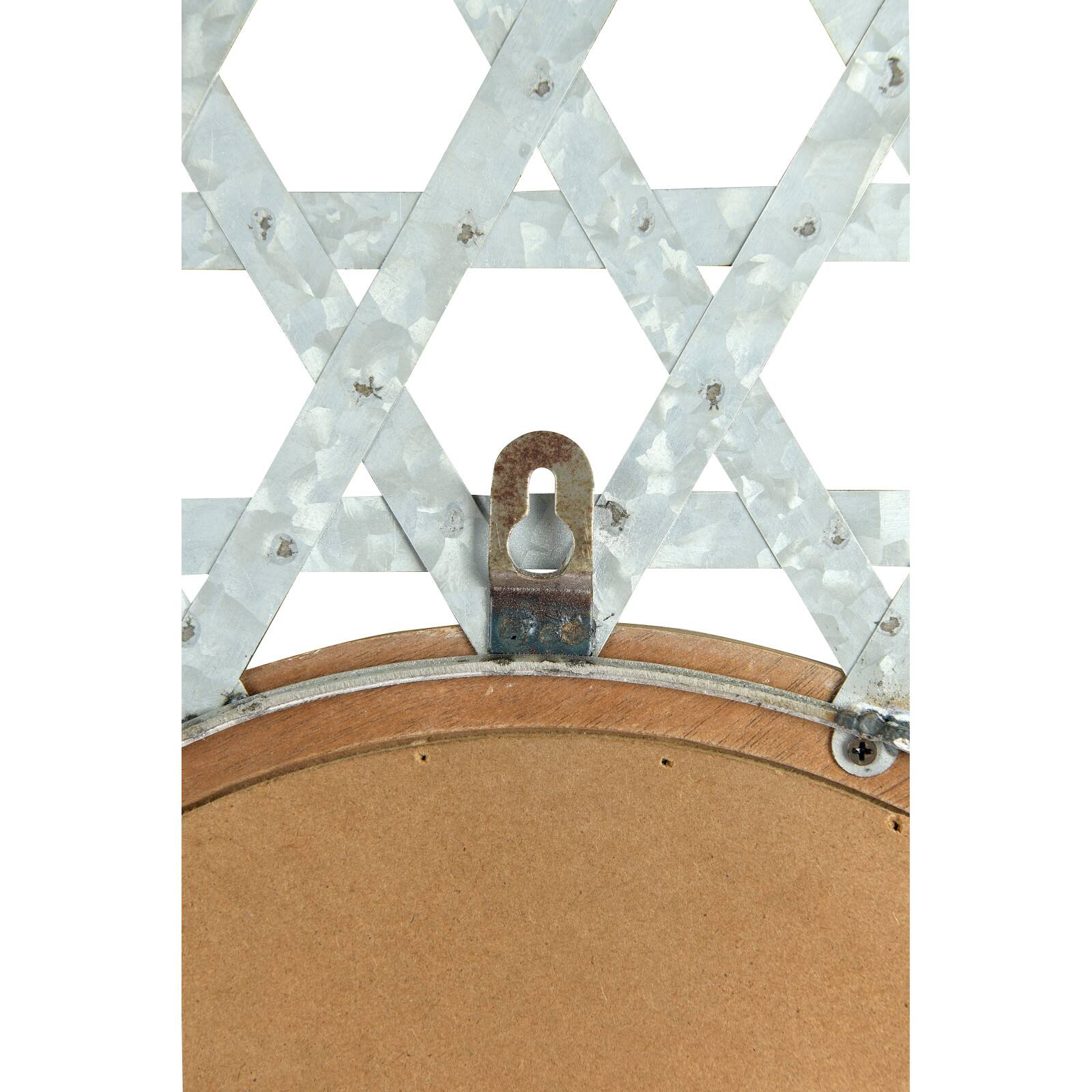 Hello Honey® 23" Silver Metal & Wood Wall Mirror