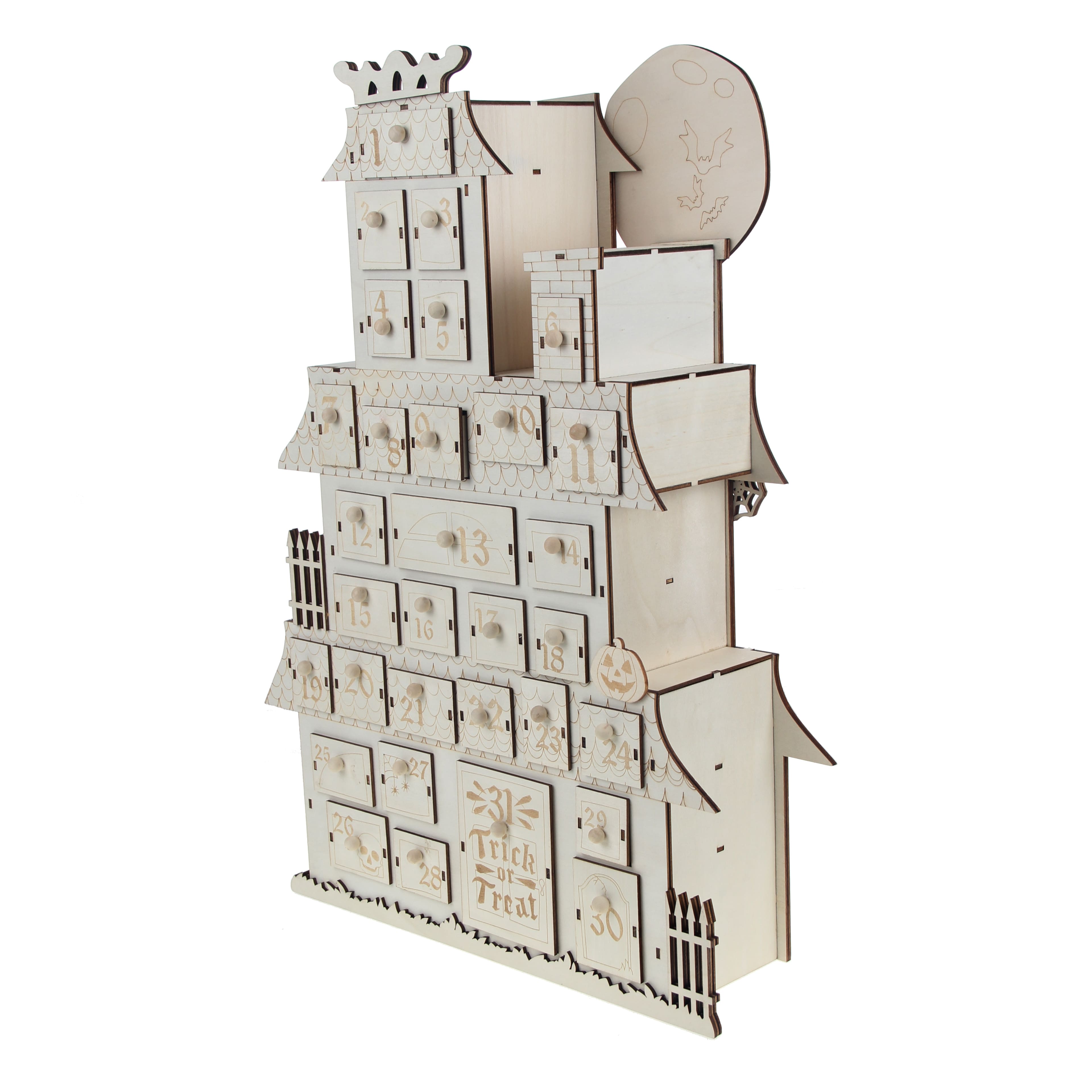 21&#x22; DIY Haunted House Halloween Countdown Wood D&#xE9;cor by Make Market&#xAE;