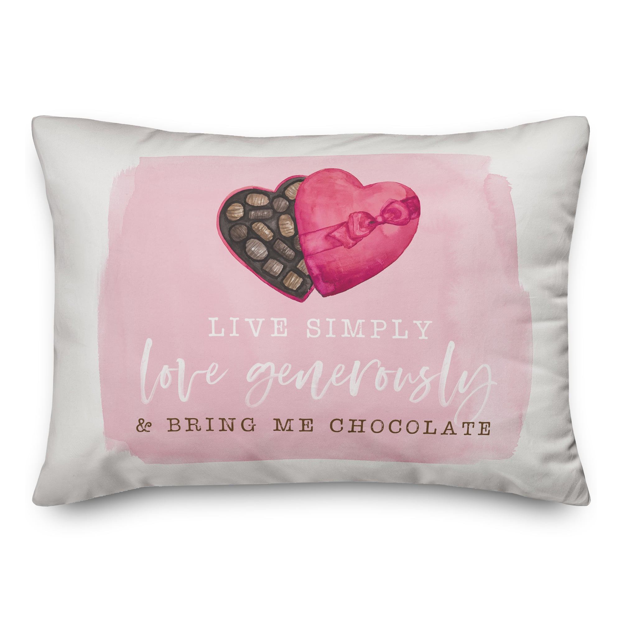 Live Simple Love Chocolate Throw Pillow