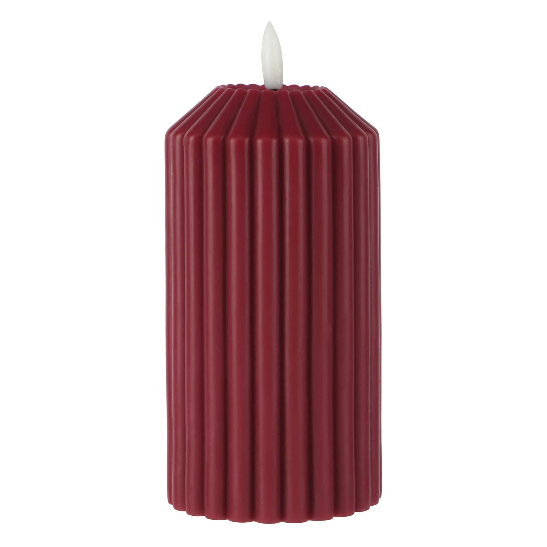6&#x22; Ribbed Wax LED Pillar Candle by Ashland&#xAE;