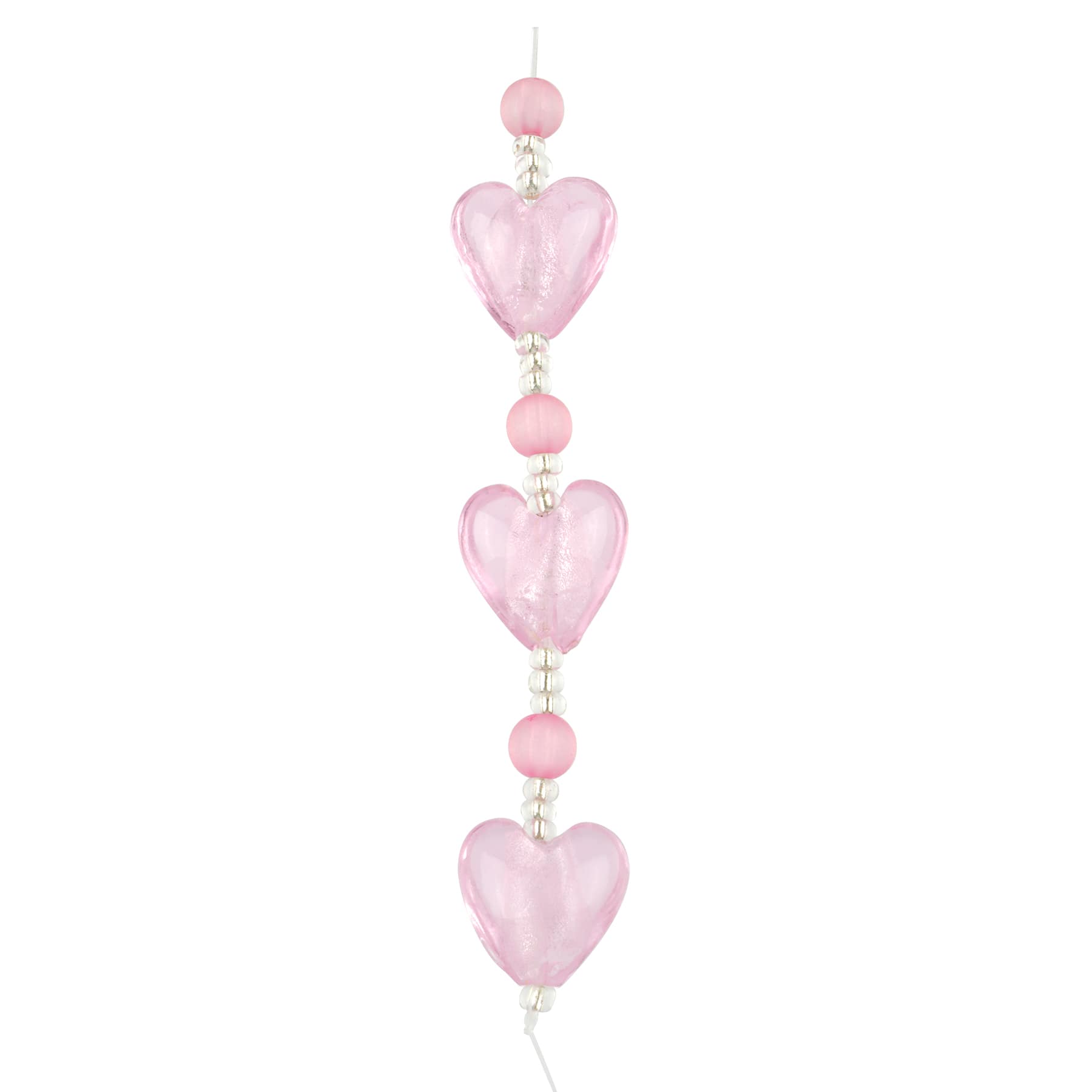 Pink Heart Lampwork Glass Bead Mix by Bead Landing&#x2122;
