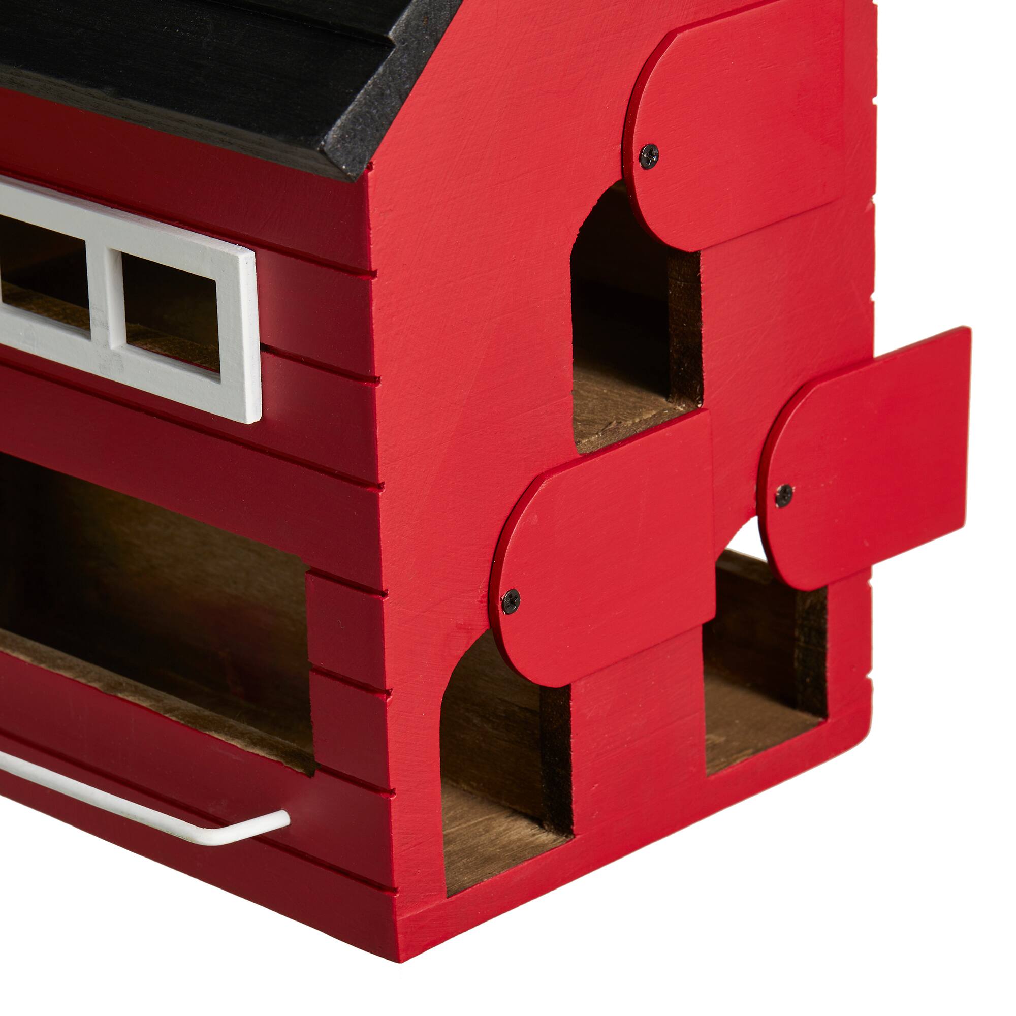 Glitzhome® 10.25" Modern Red Wood Garden Birdhouse