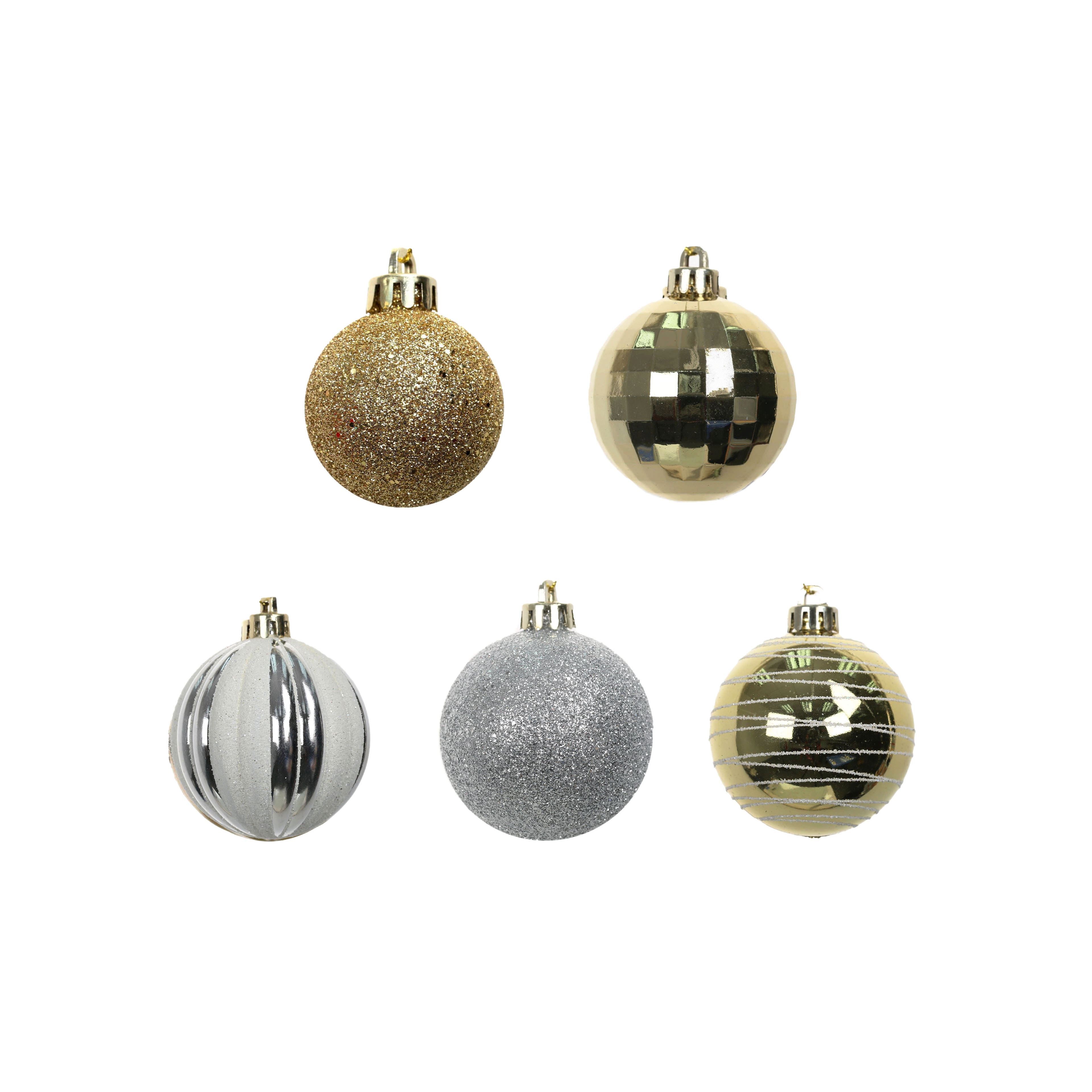 Assorted Silver &#x26; Gold Ball Plastic Ornament Tube by Ashland&#xAE;, 1pc.