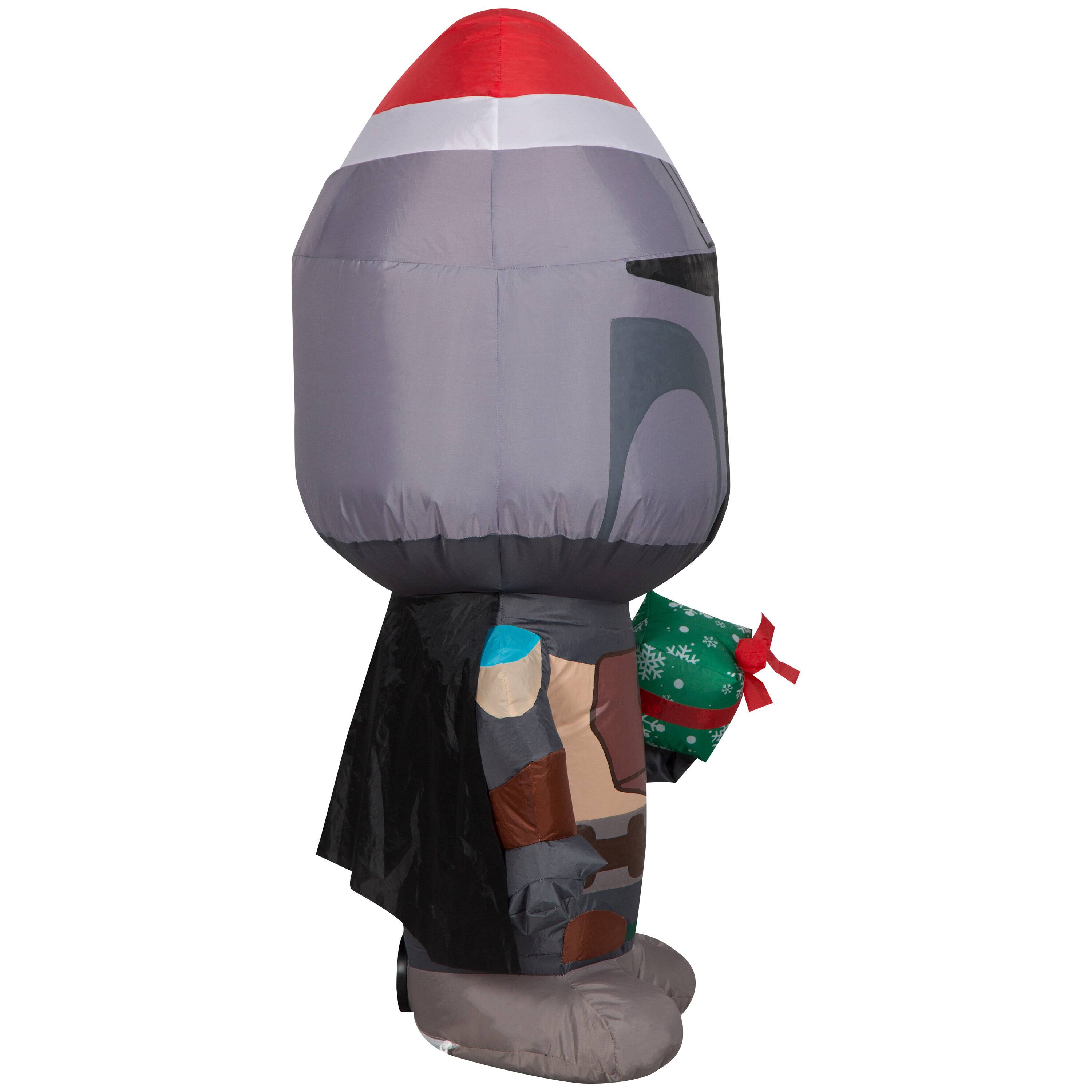 3.5ft. Airblown® Inflatable Christmas Mandalorian with Gift Box