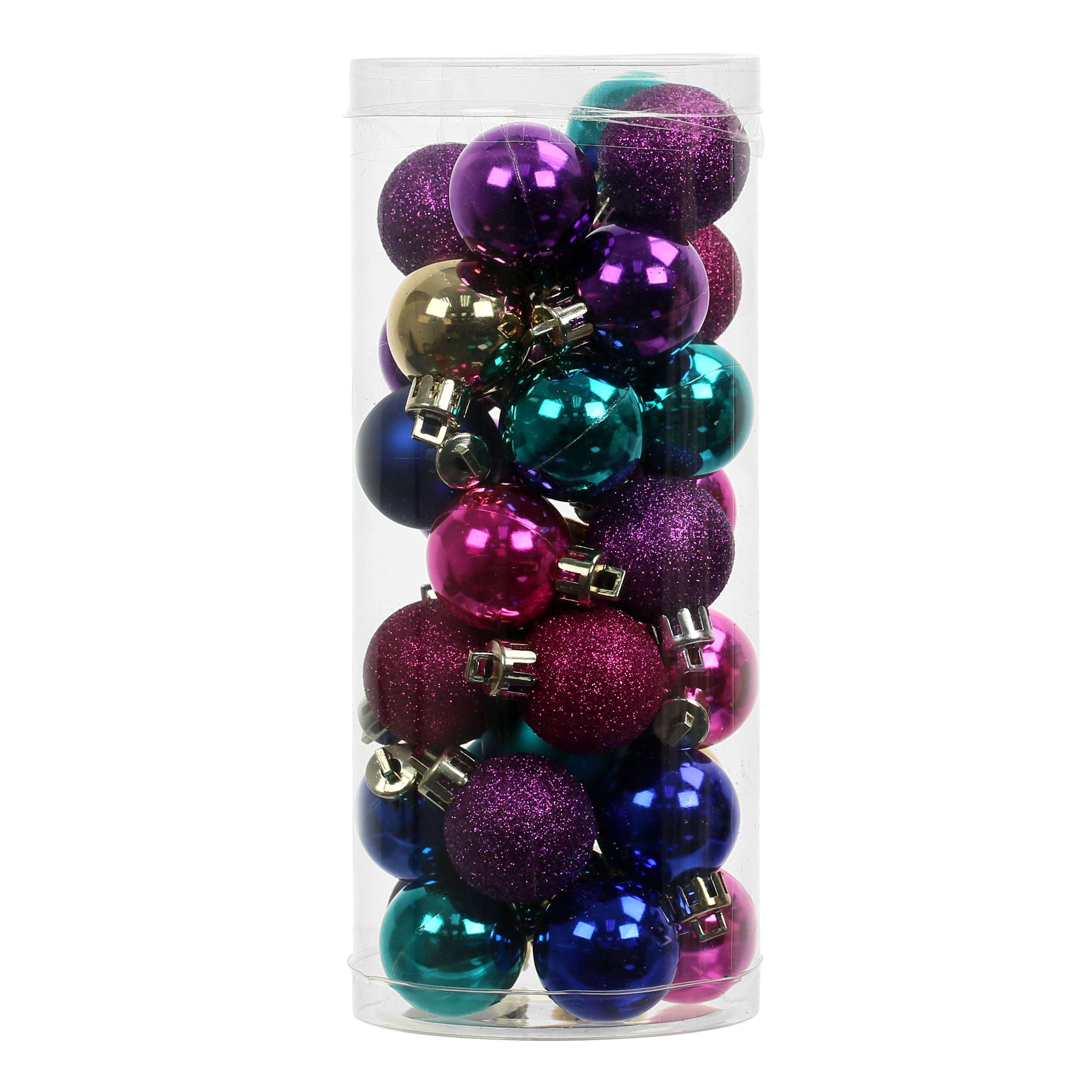 34 Pack 1&#x22; Jewel Tone Plastic Ball Ornaments by Ashland&#xAE;