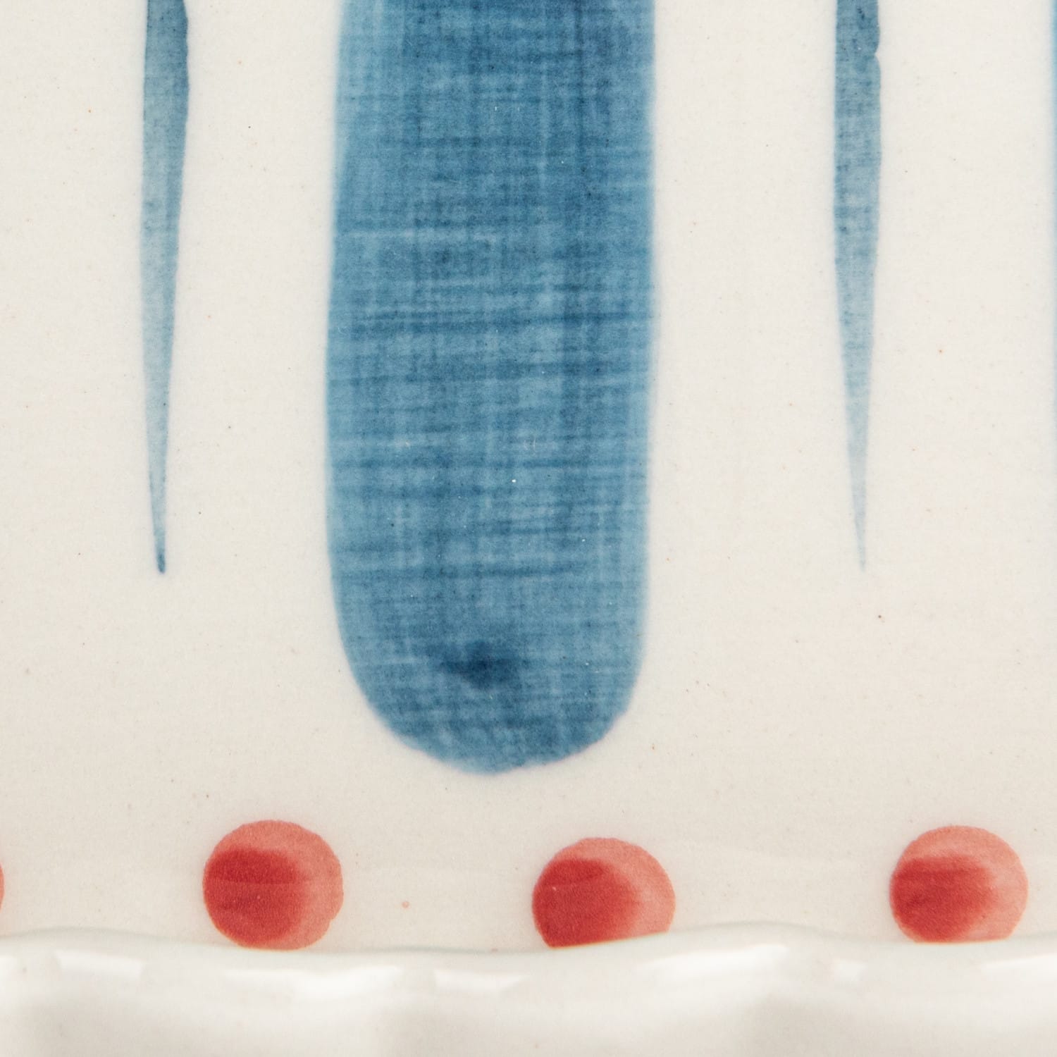 Hello Honey&#xAE; 6.75&#x22; White, Red &#x26; Blue Hand-Painted Stoneware Butter Dish