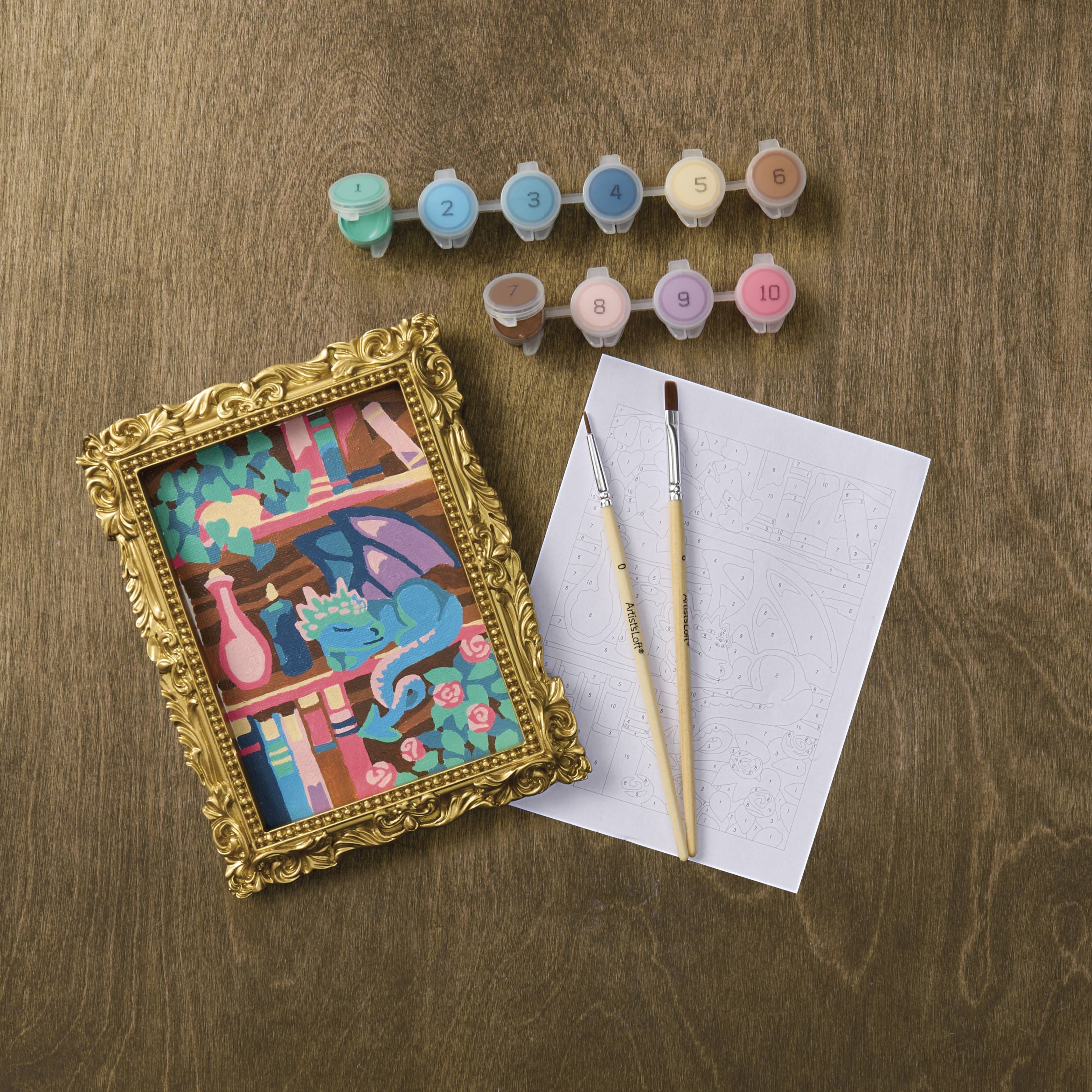 Book Dragon Paint-by-Number Framed Mini Kit by Artist's Loft®
