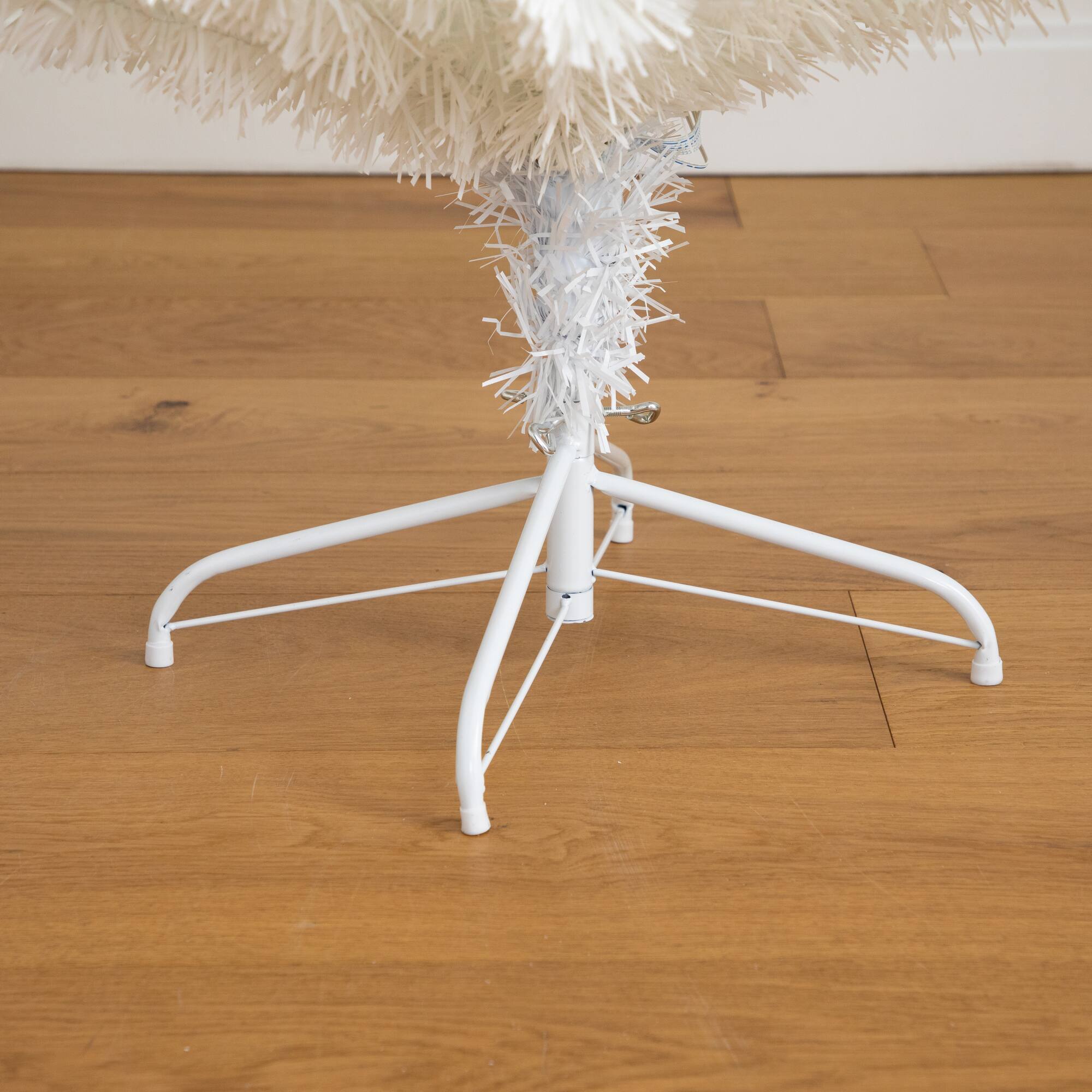 6ft. Pre-Lit Fiber Optic Color Changing Lights White Artificial Christmas Tree with Star Tree Topper