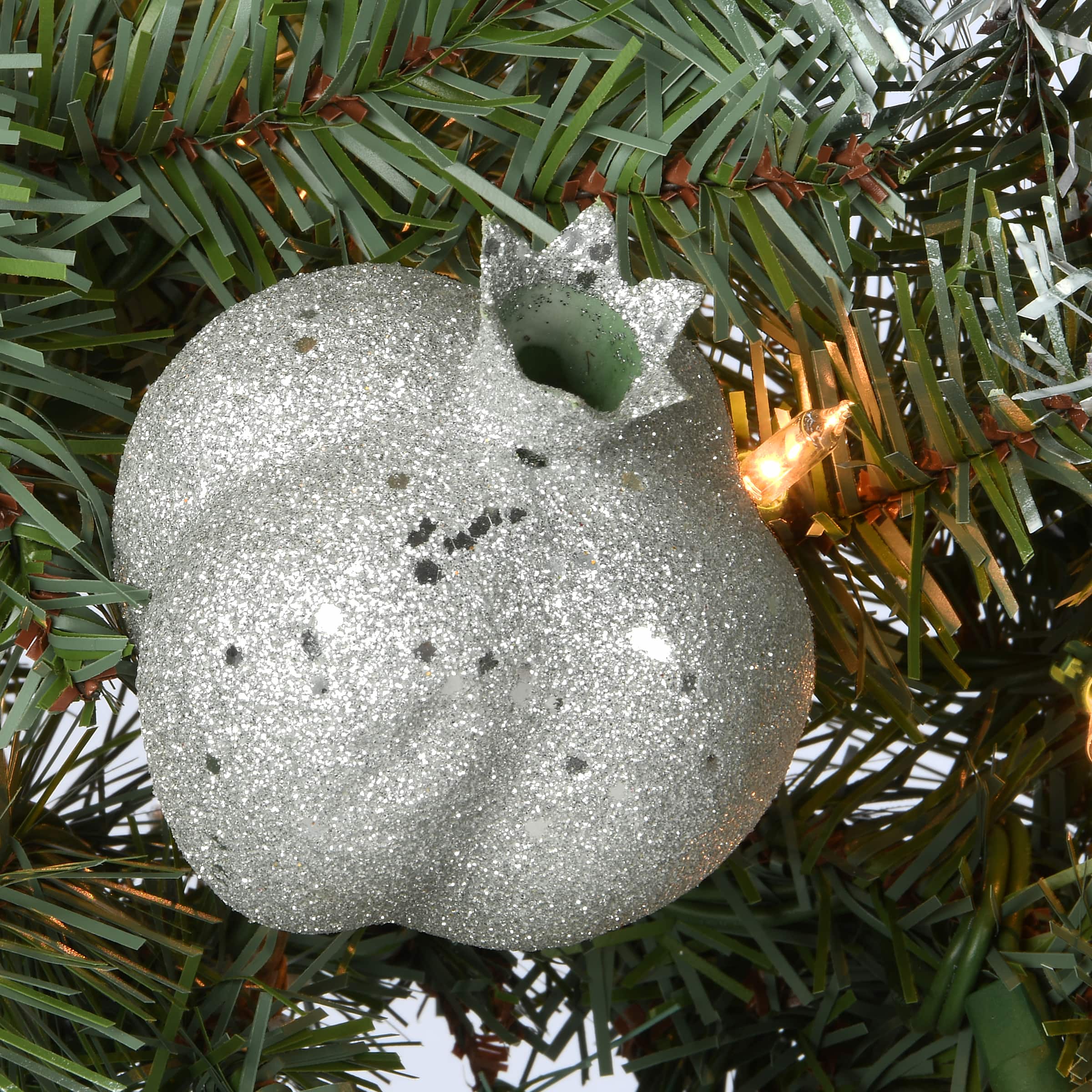9ft. Pre-lit Glittery Pomegranate Pine Garland with Silver Pomegranates,Champagne Berries Frosted Tips and 100 Clear Lights