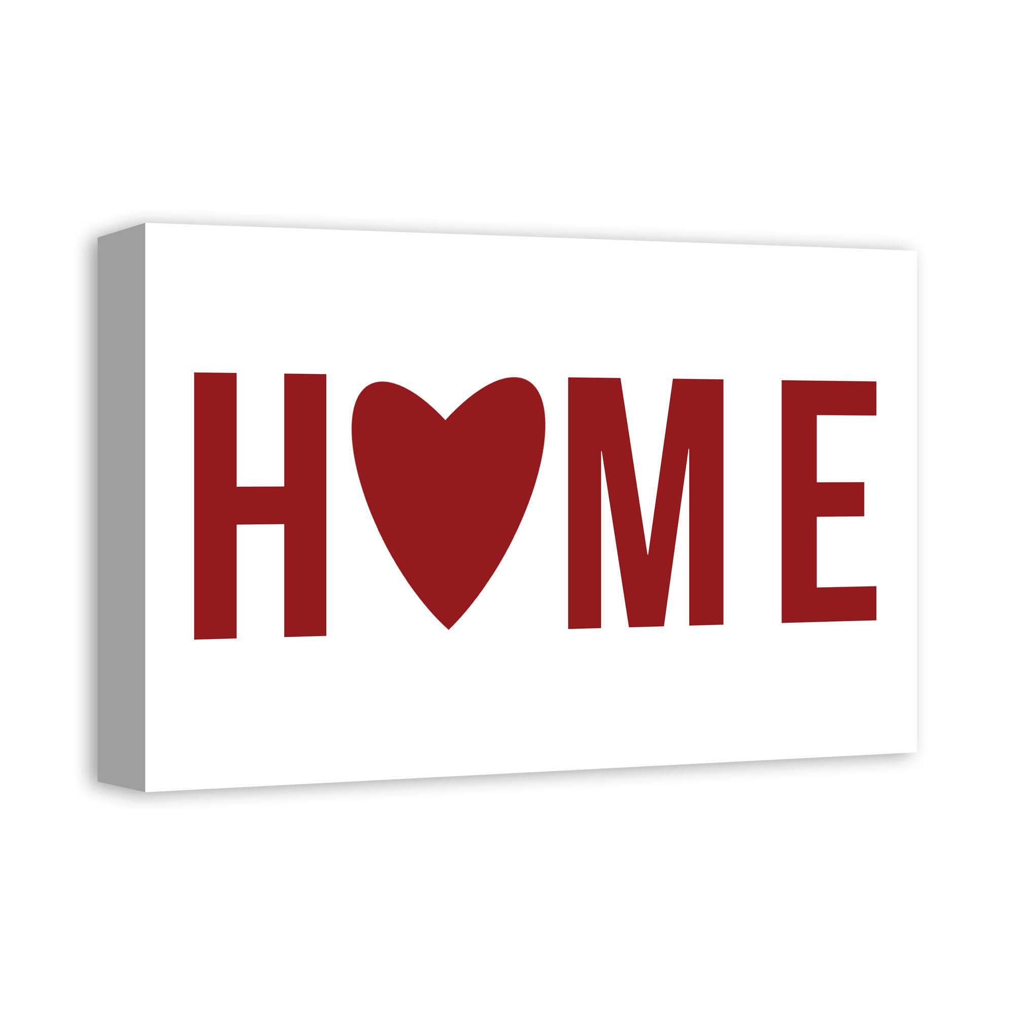 Home Heart Red Canvas Art