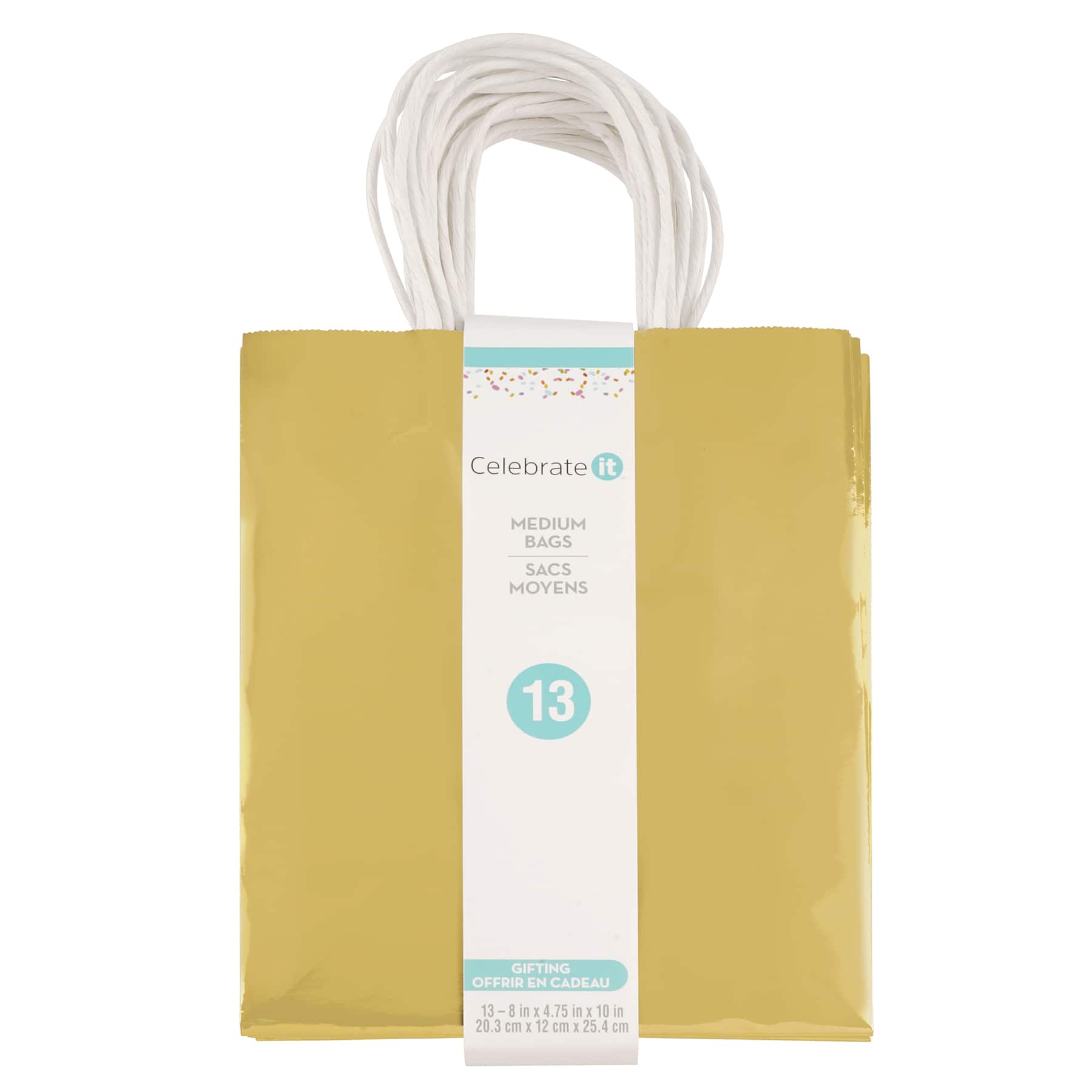 6 Packs: 13 ct. (78 total) Medium Gold Gift Bag Value Pack by Celebrate It™