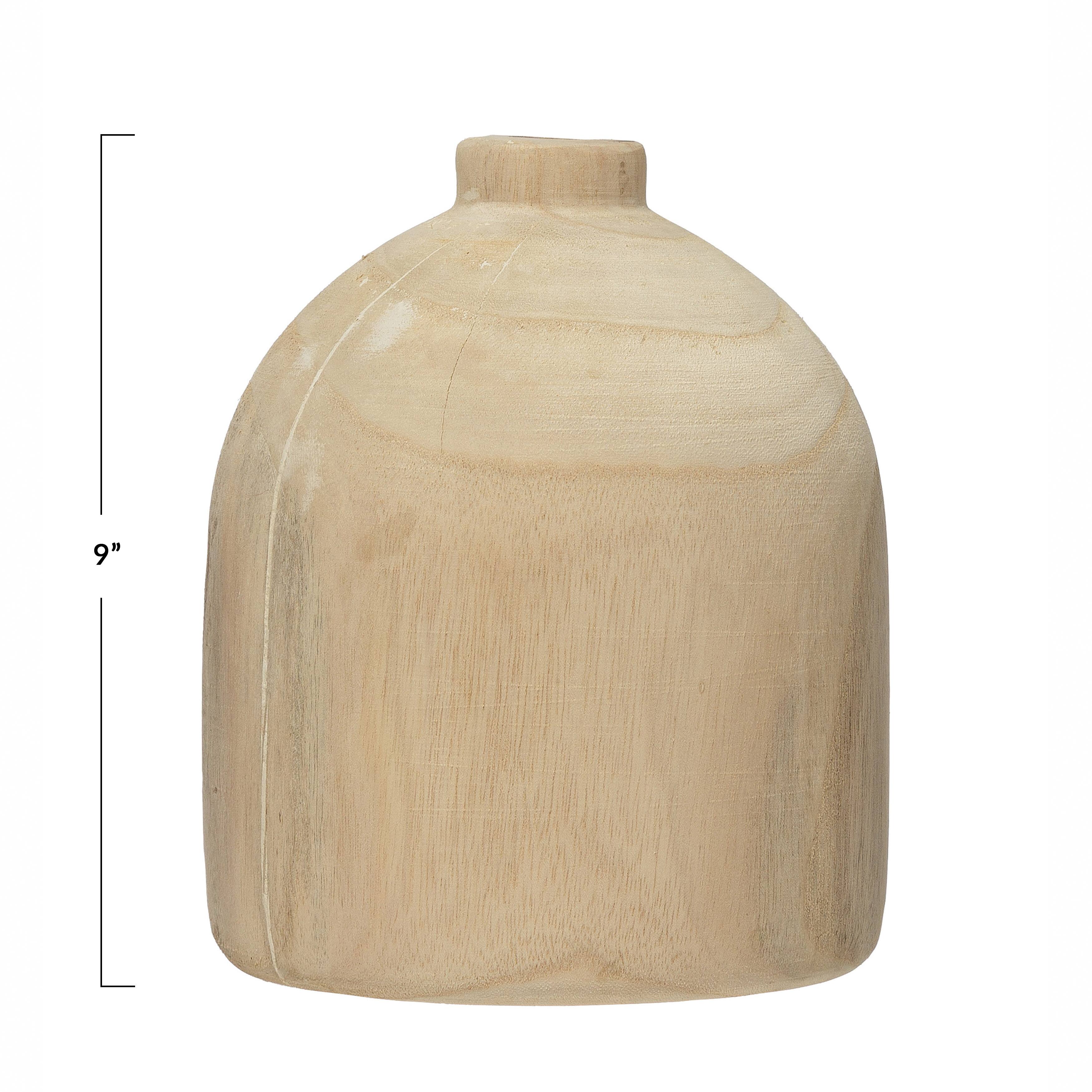 Hello Honey® 9" Decorative Paulownia Wood Vase
