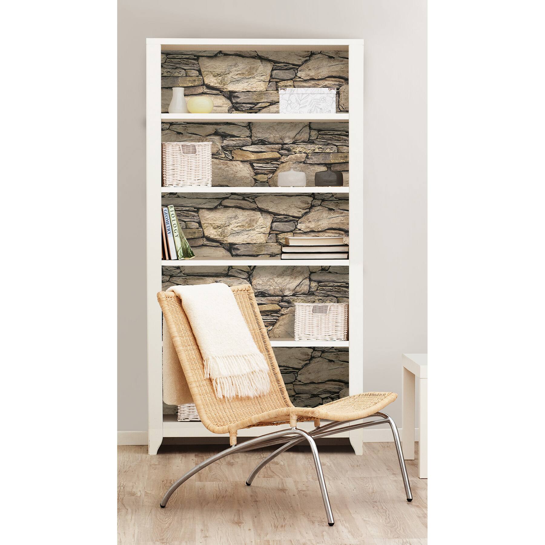 NuWallpaper Hadrian Stone Wall Peel & Stick Wallpaper