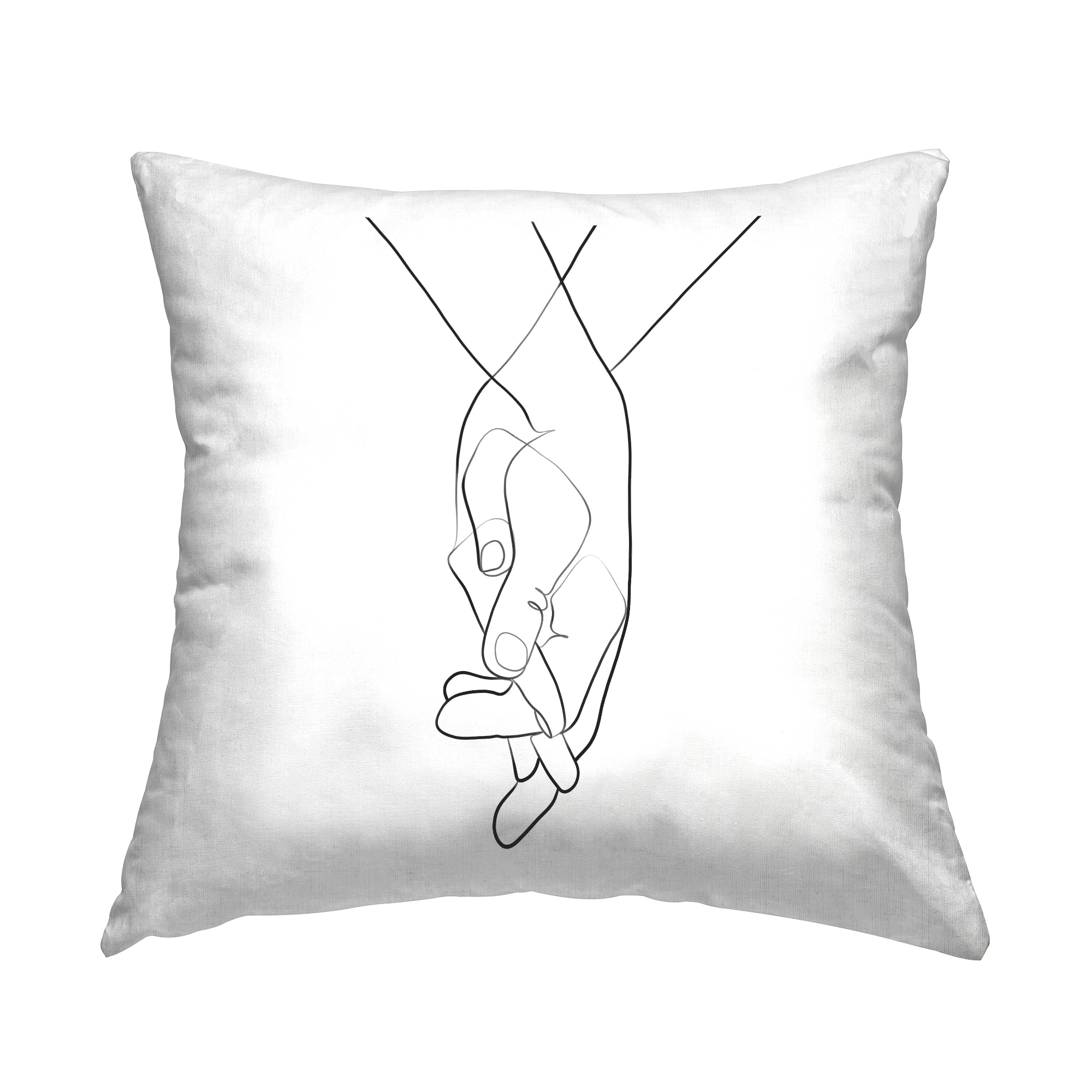 Stupell Industries Hands Intertwined Linework Drawing Romantic Gesture Throw Pillow 18" x 18"