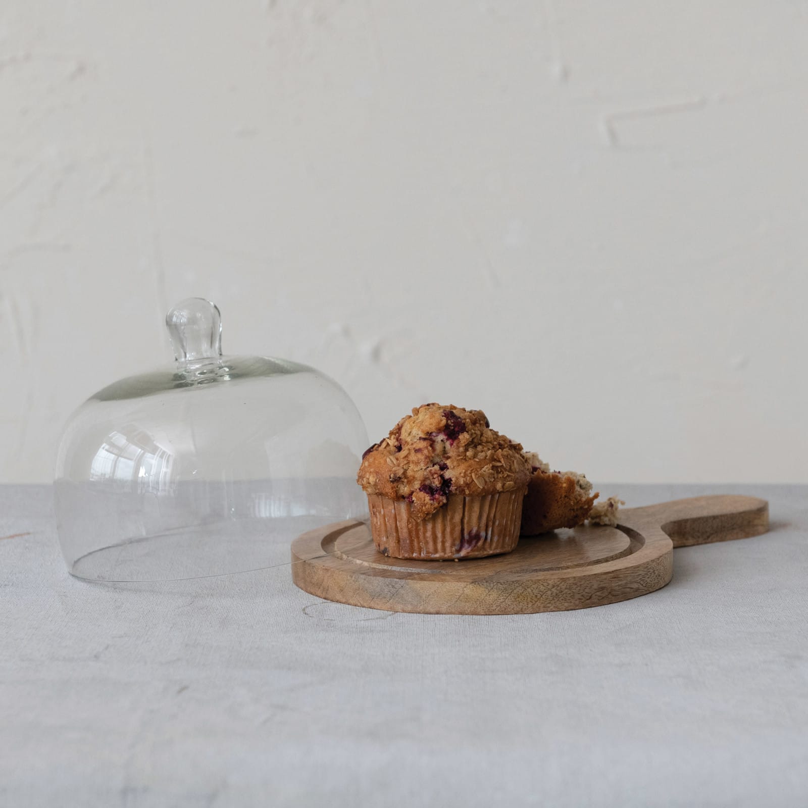 Hello Honey&#xAE; Mango Wood Serving Tray with Glass Cloche Set