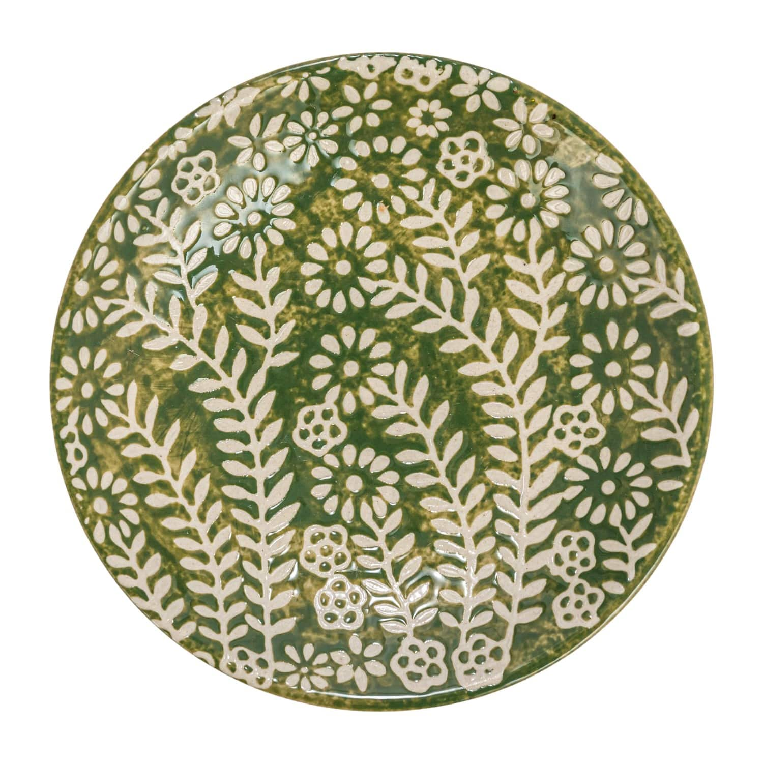 5&#x22; Botanical Round Stoneware Plate, 12ct.