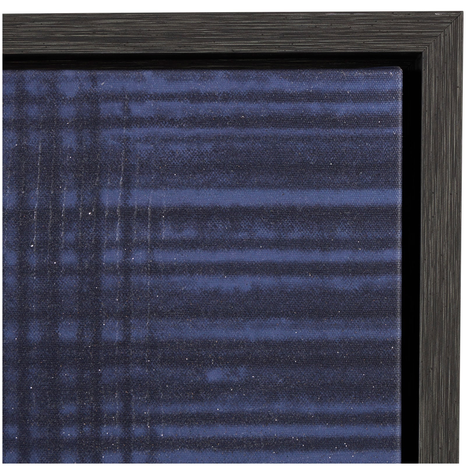 40" x 40" Blue Canvas Geometric Framed Wall Art with White Square Outlines