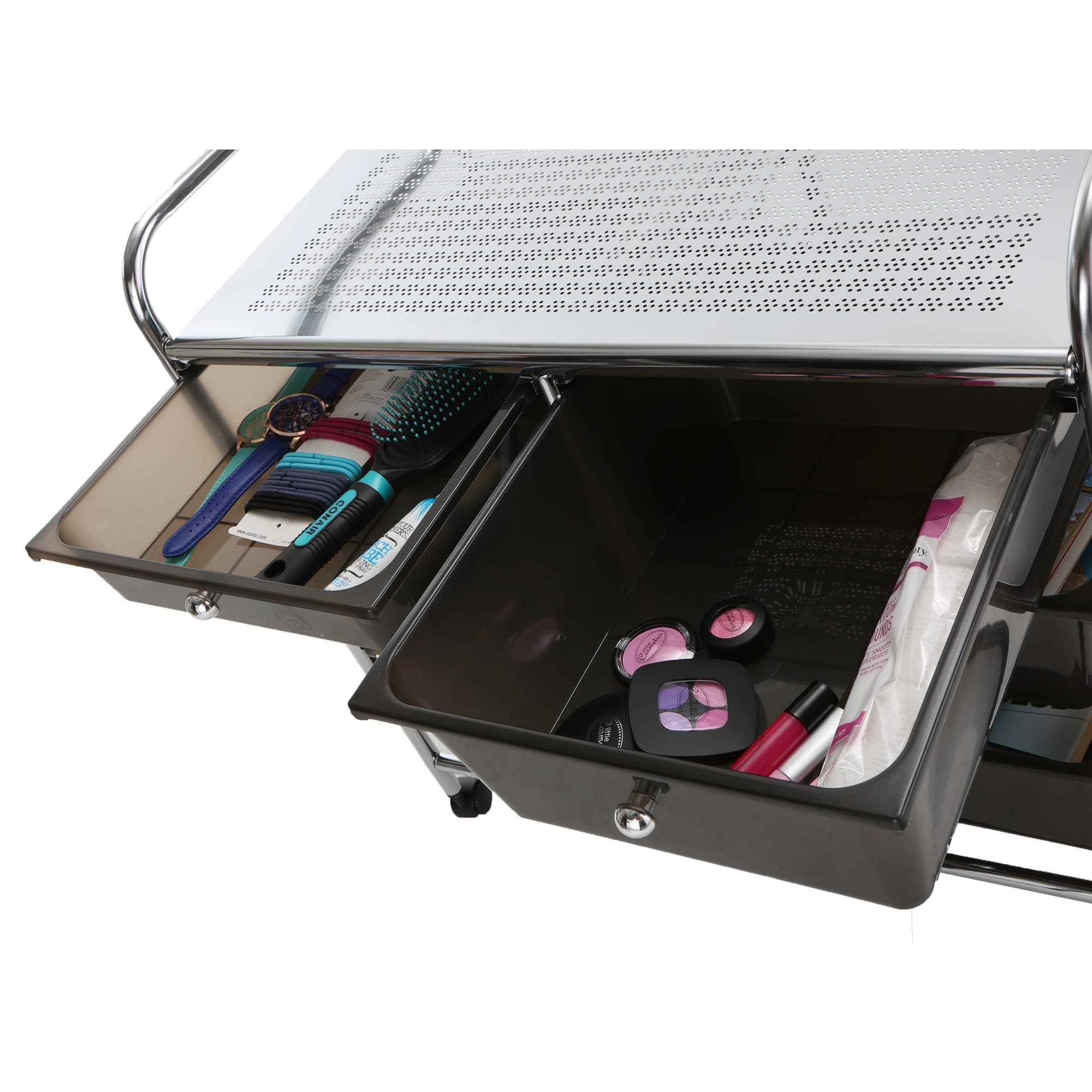 Mind Reader Black 6 Drawer Rolling Utility Cart