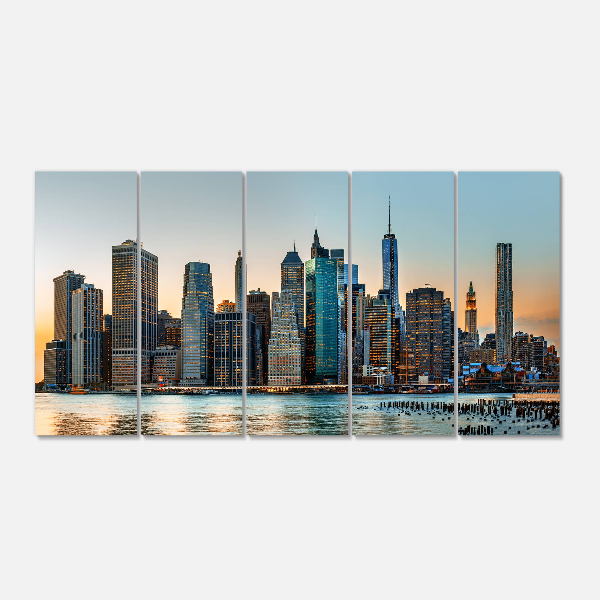 Designart - New York City Skyline - Photography Canvas Art Print