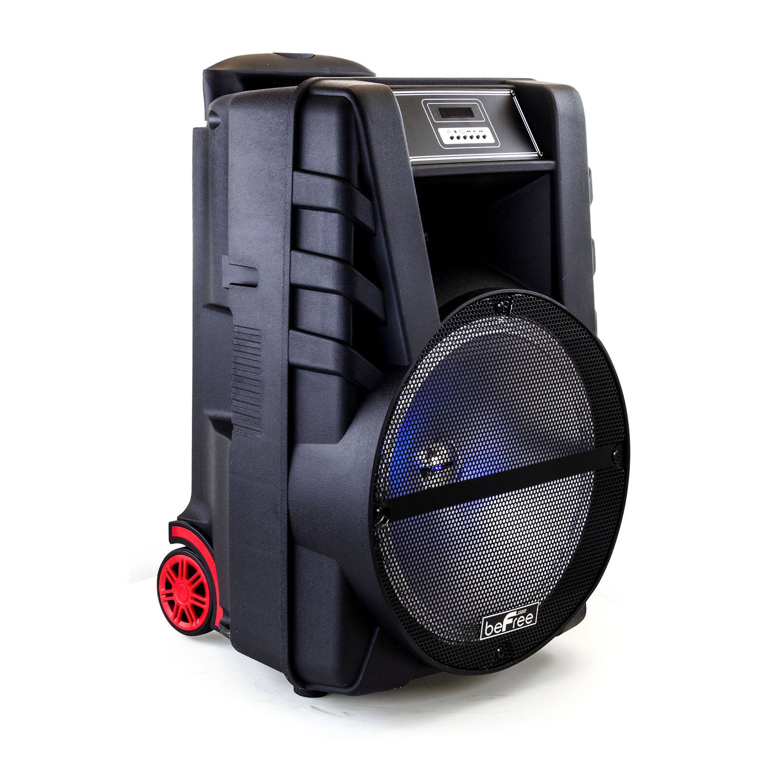 beFree Sound 12" Bluetooth Rechargeable Portable PA Party Speaker With Reactive LED Lights