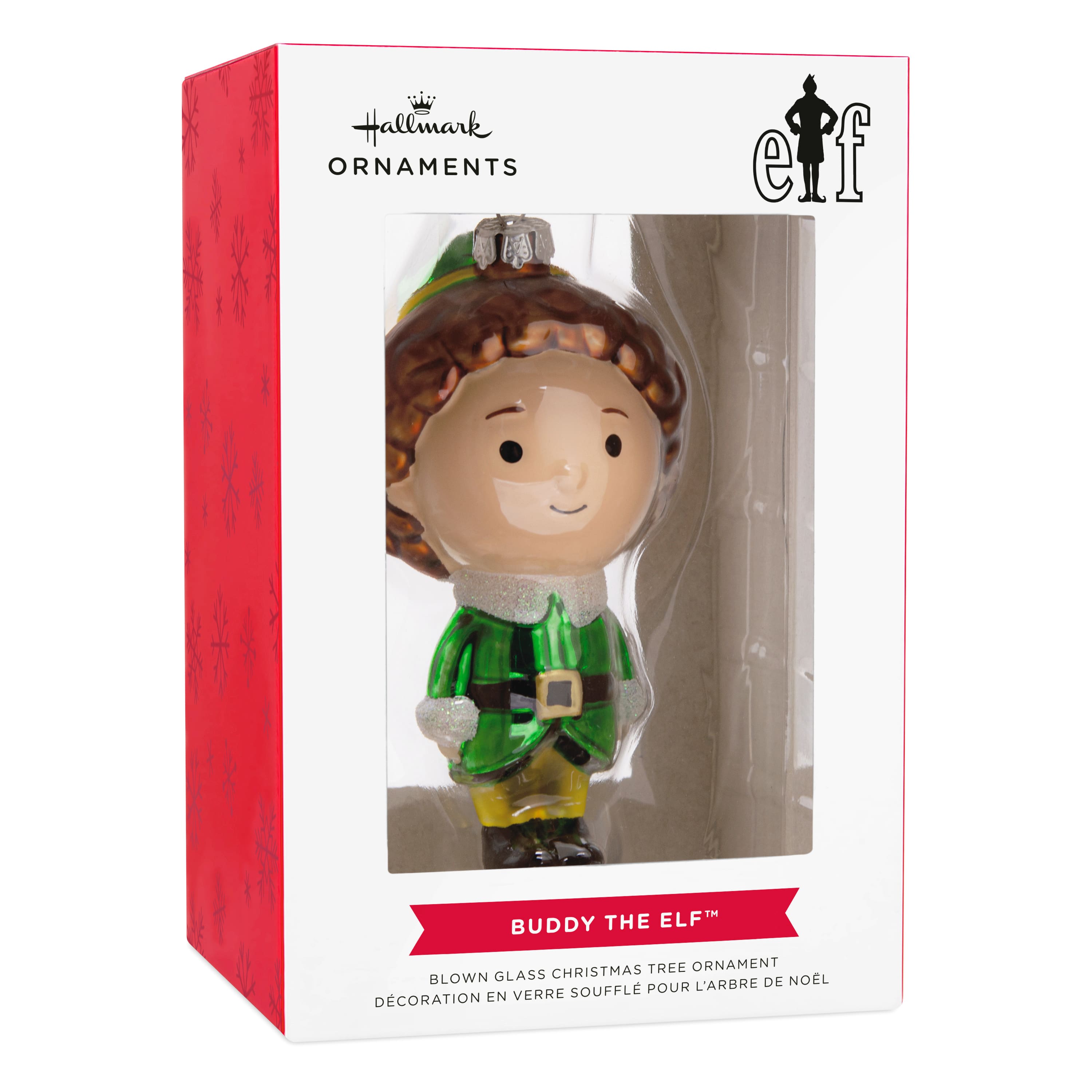 4.5" Buddy the Elf Blown Glass Christmas Ornament