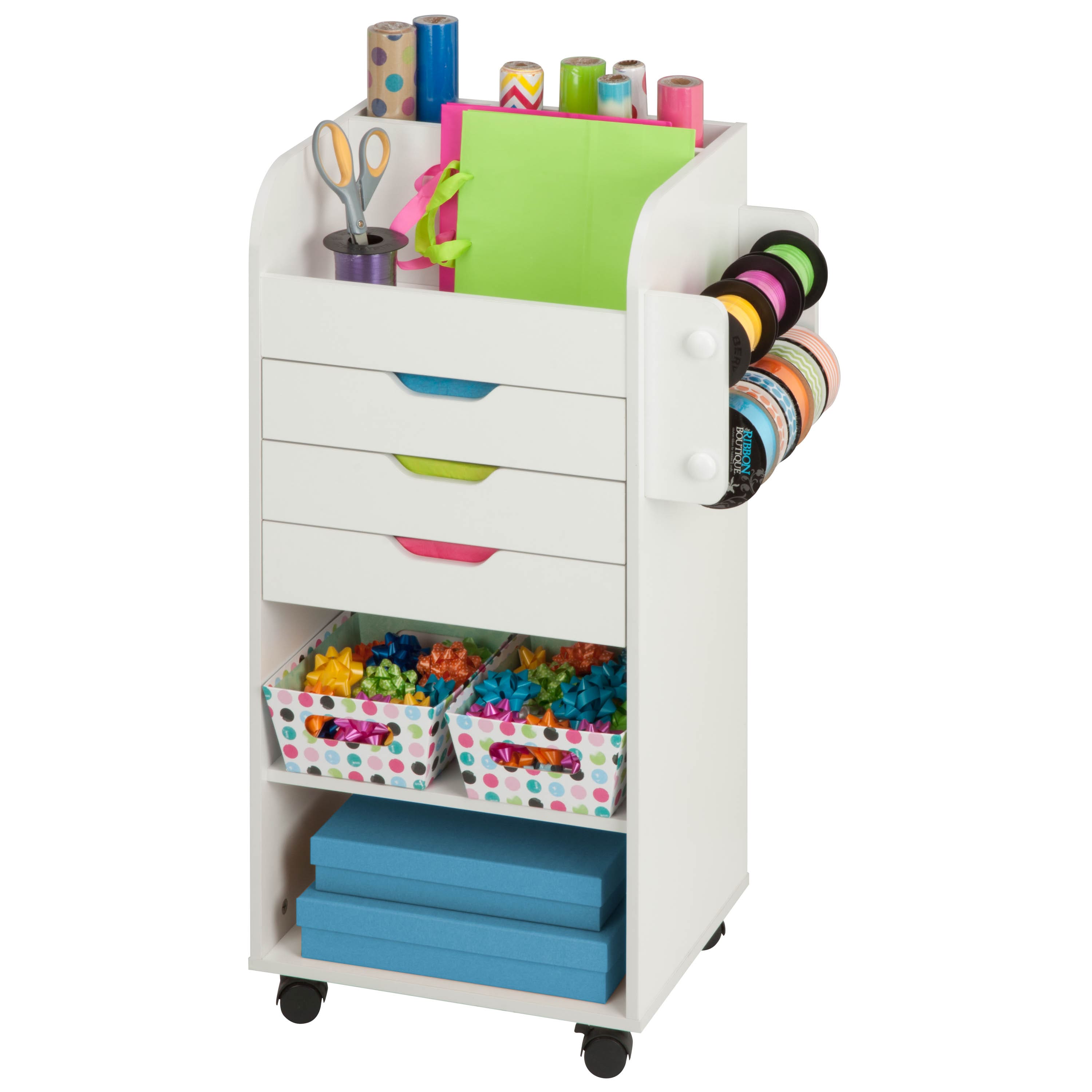 Details about   Honey Can Do Craft Storage Cart with Rollers White 