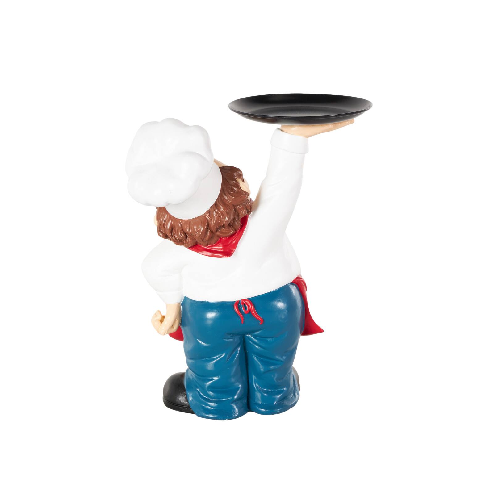 12" Polystone Chef Kitchen Decorative Sculpture with Tray