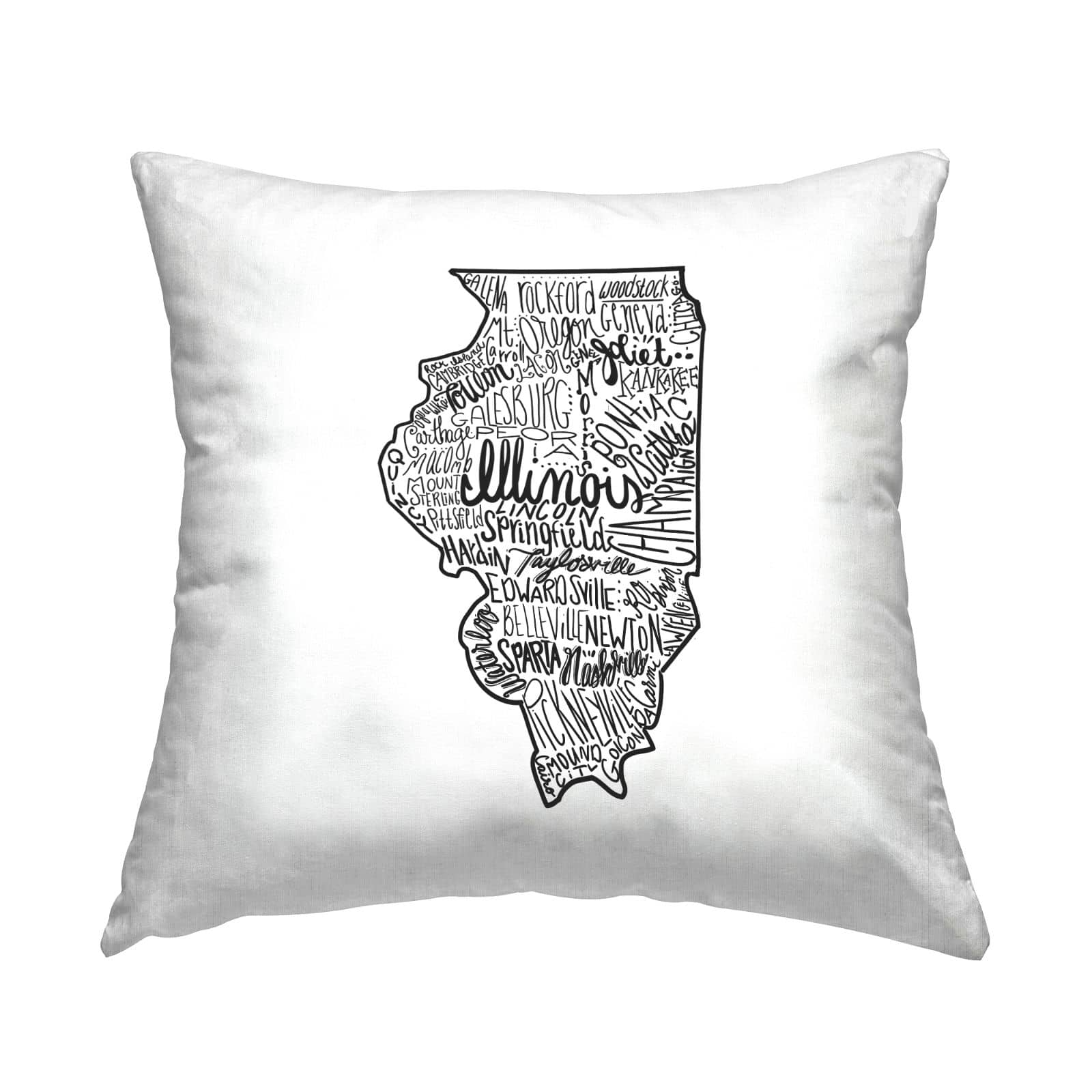 Chicago Map Pillow - popular Illinois Map Pillow 18x18