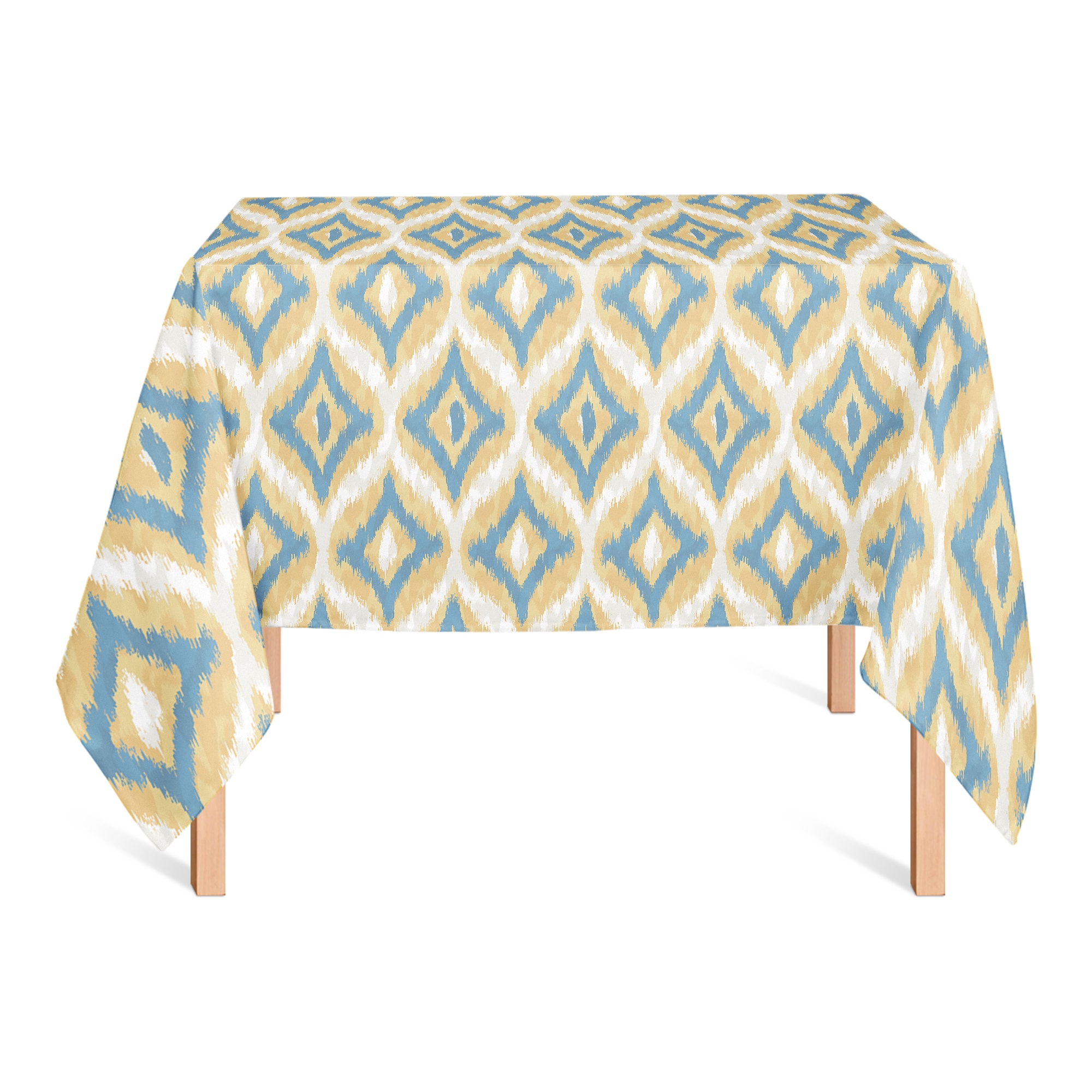 Blue and Yellow Ikat 58" x 58" Tablecloth
