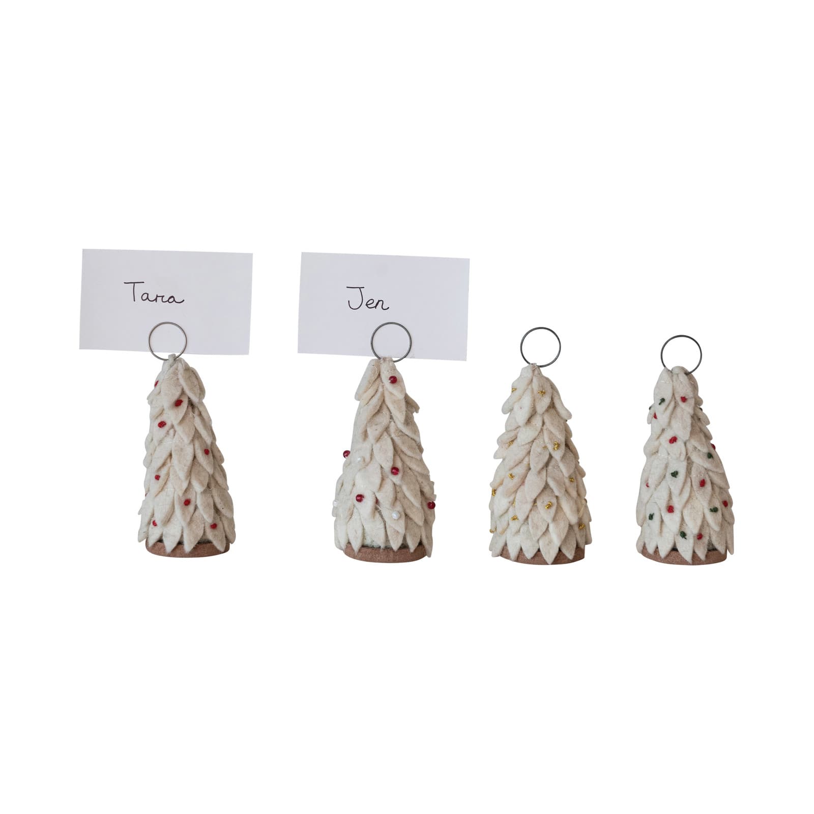 Hello Honey&#xAE; Felt Wool Christmas Tree Place Card &#x26; Photo Holder Set