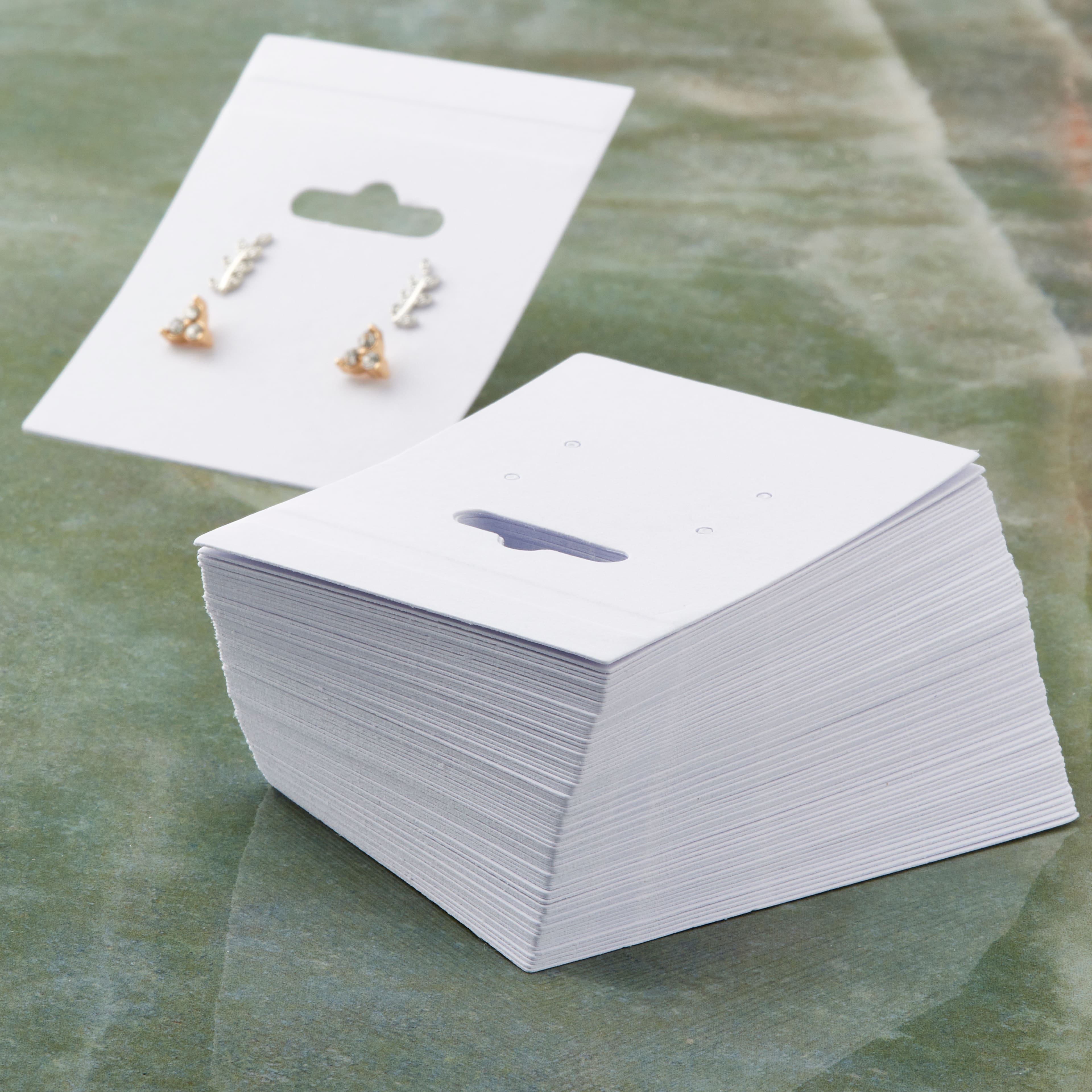 12 Packs: 75 ct. (900 total) White Paper Earring Cards by Bead Landing™