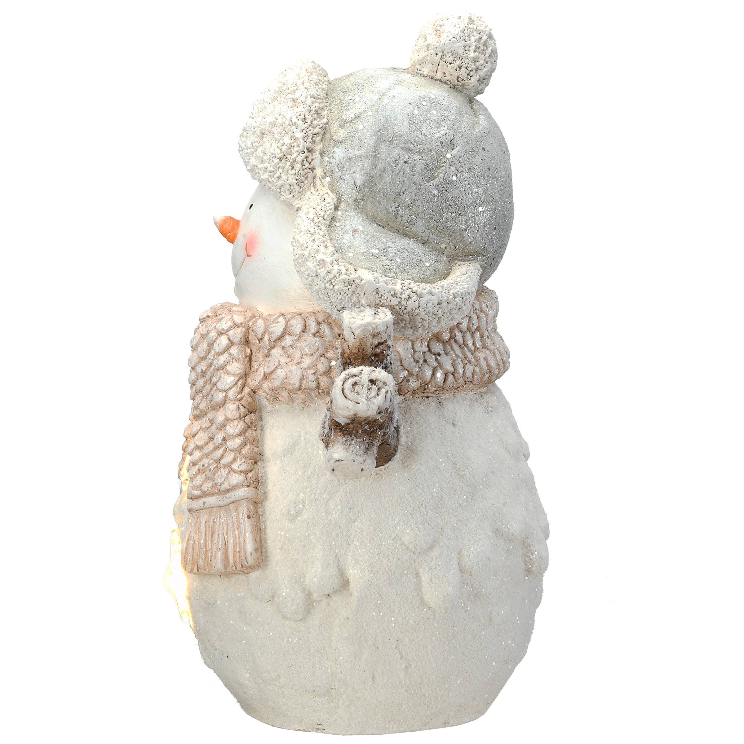 15" Snowman with Snowflake Lights