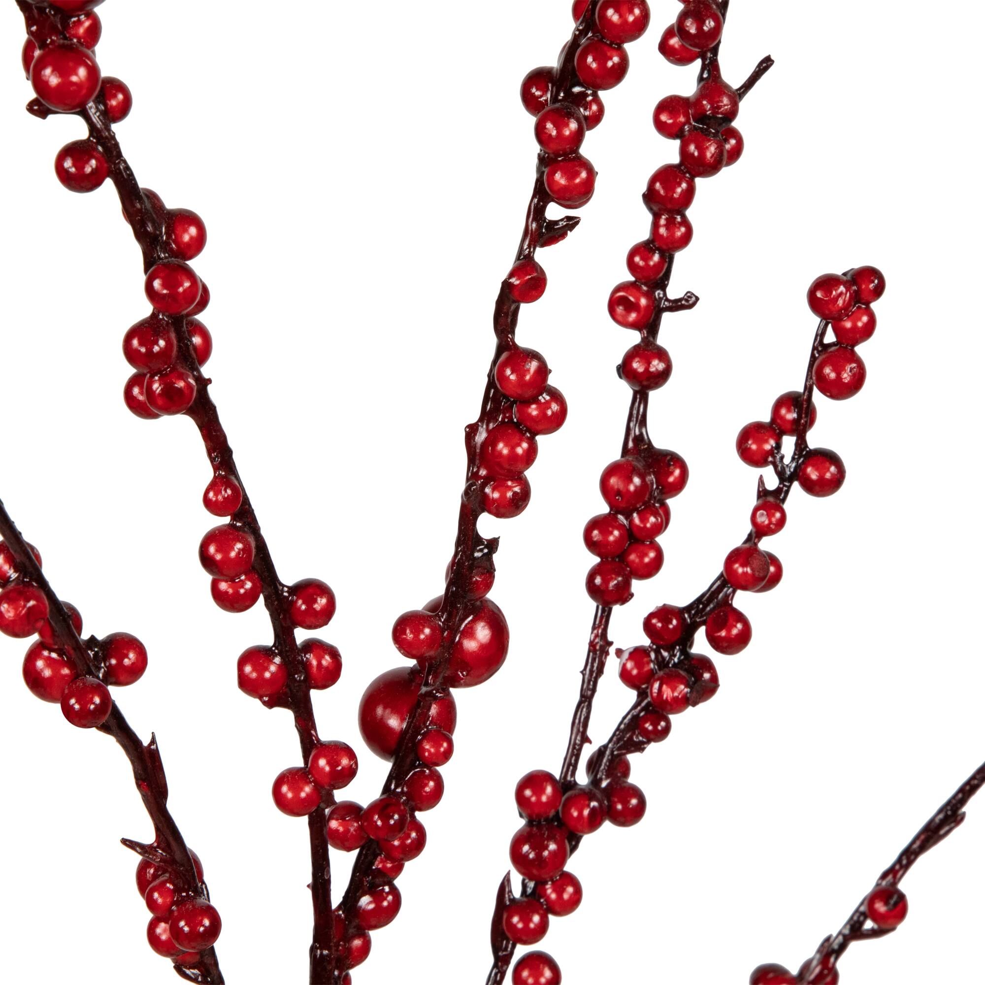 4ft. Unlit Red Berry Artificial Twig Christmas Tree with Square Stand