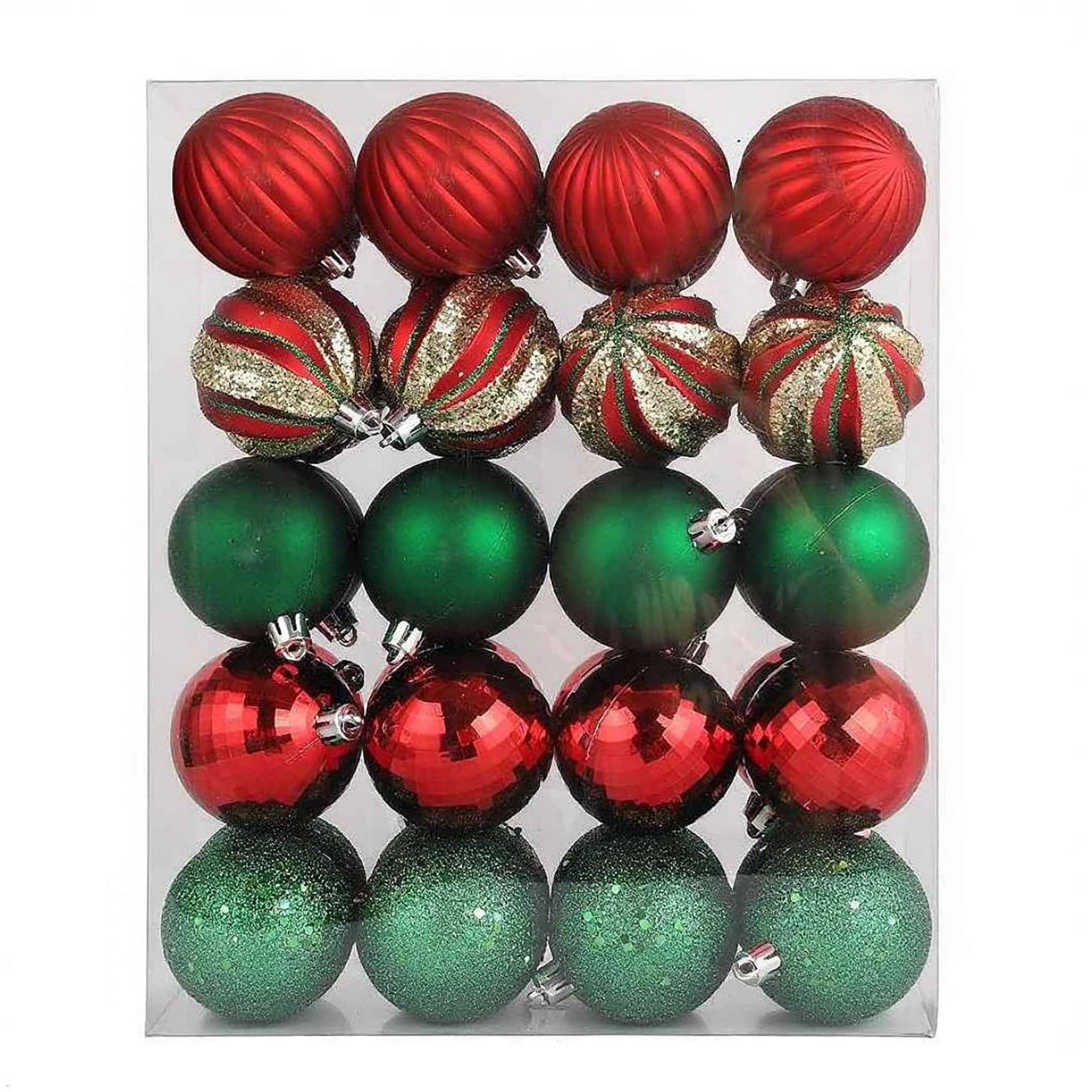 40 Pack 2" Red & Green Shatterproof Ball Ornaments by Ashland®