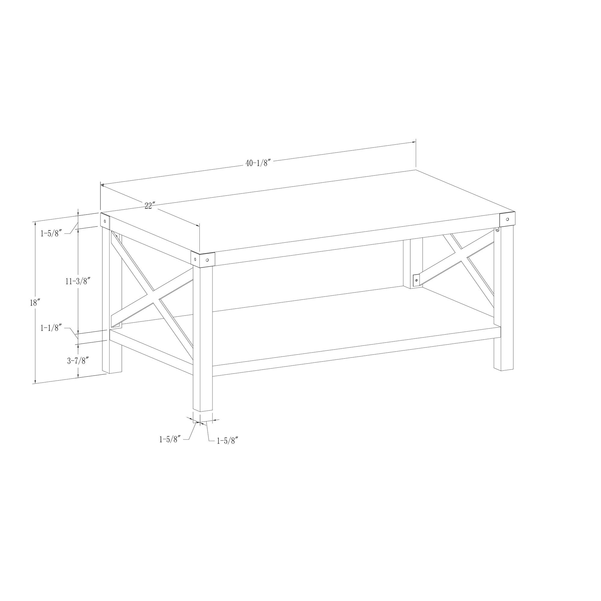 White Oak & Bronze Metal X Rustic Wood Coffee Table