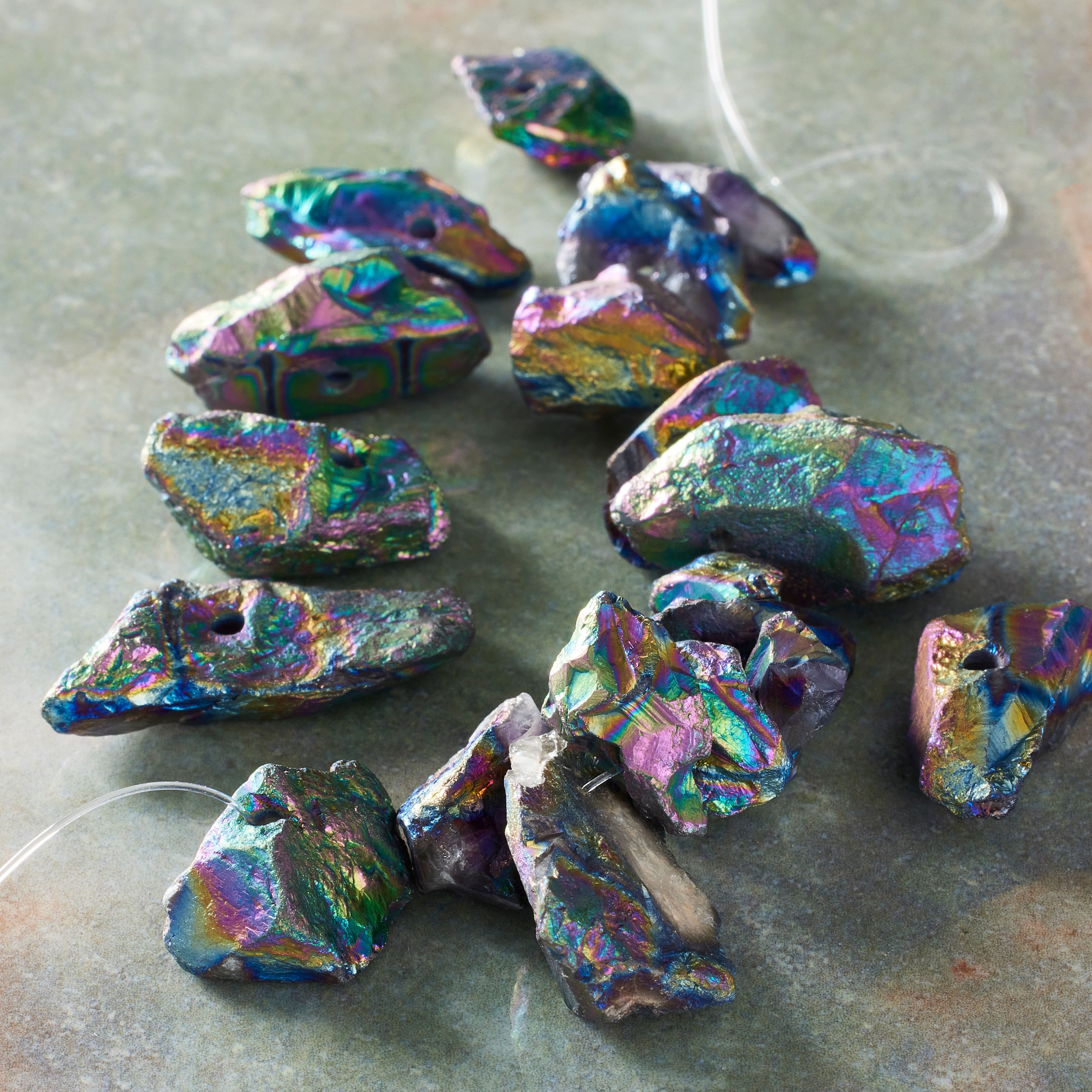 12 Pack: Aurora Borealis Hematite Spike Beads by Bead Landing&#x2122;