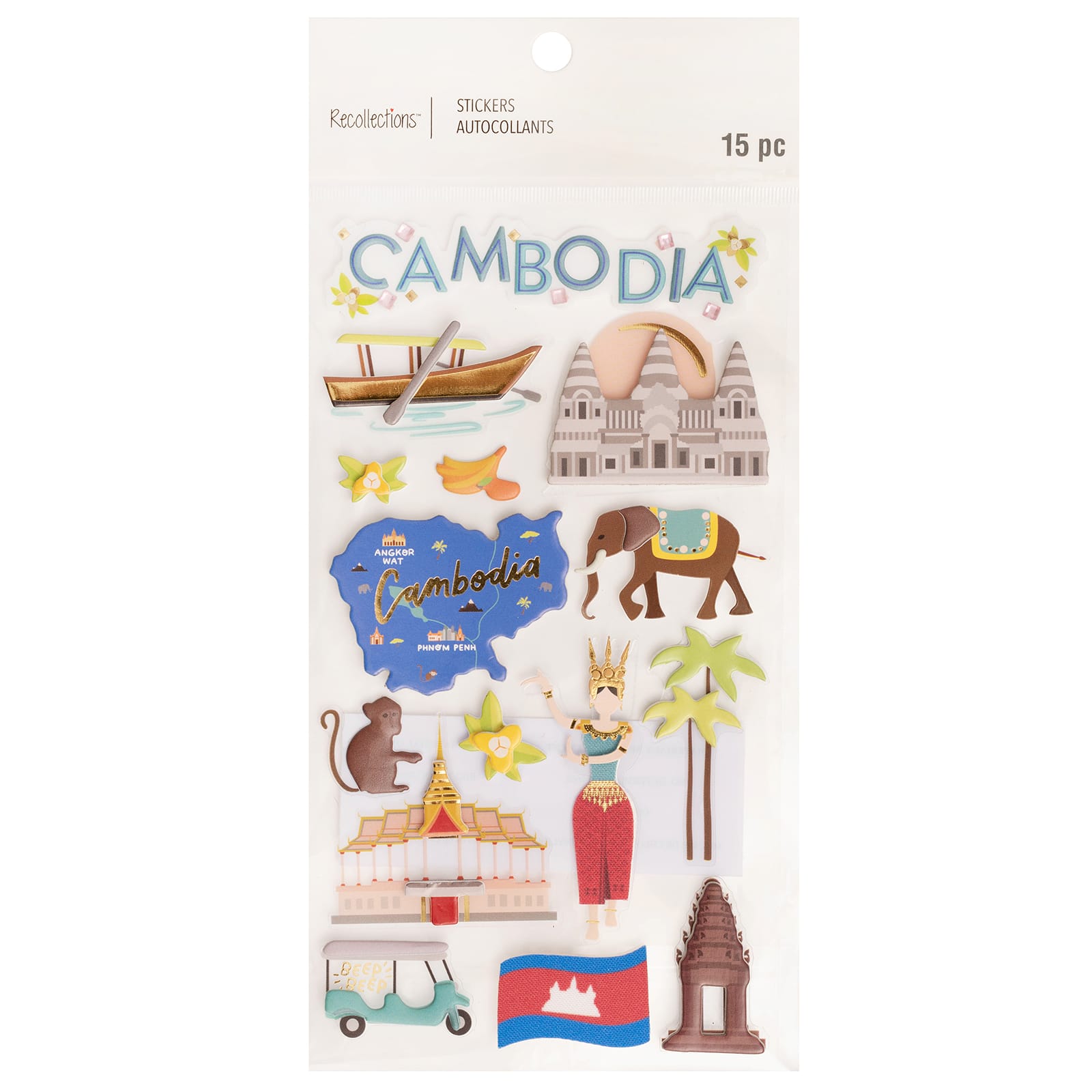 Cambodia Dimensional Stickers by Recollections&#x2122;