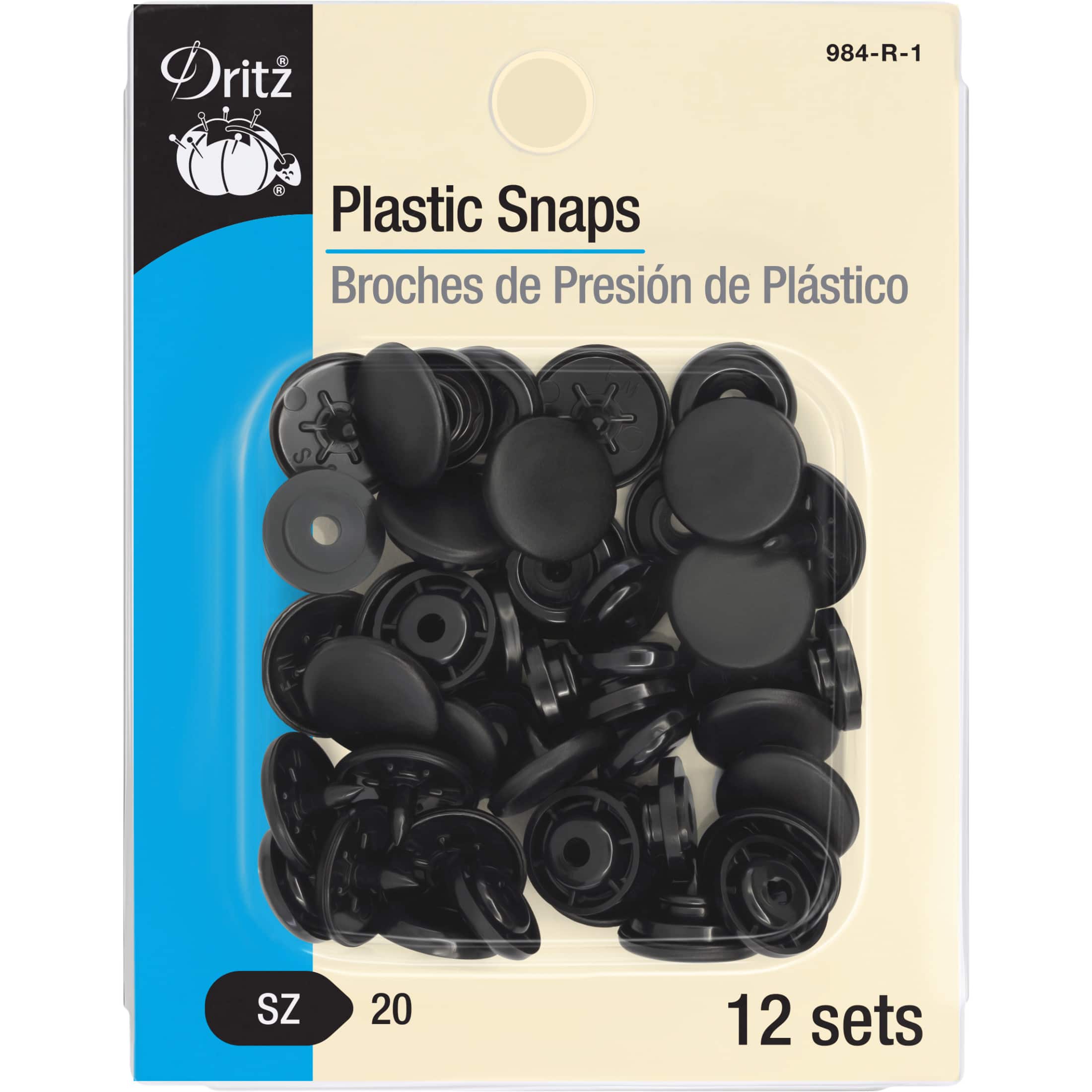 12 Packs: 12 ct. (144 total) Dritz&#xAE; Black Plastic Snap Sets