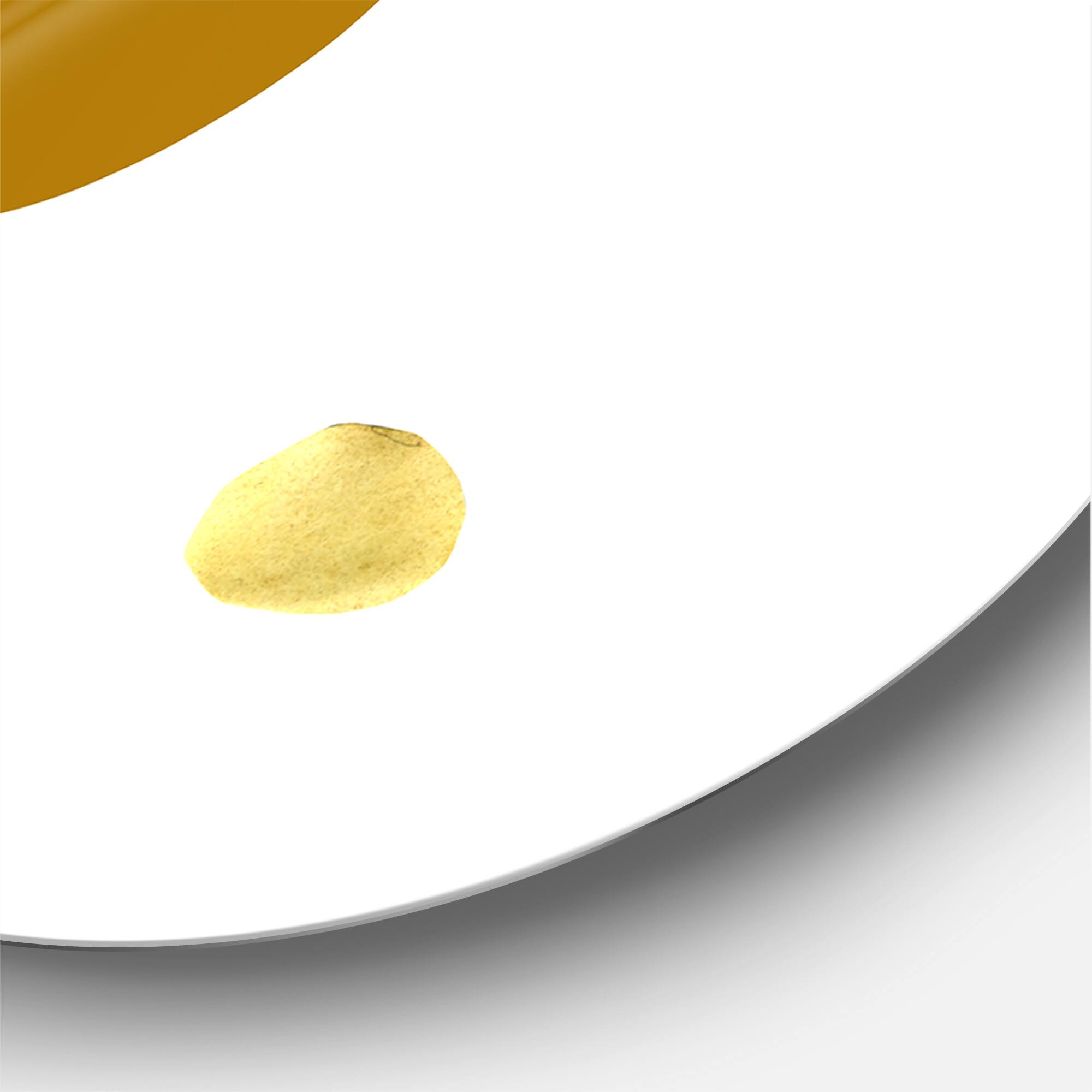 Designart - Tropical Palm Leaf & Abstract Geometry Shapes I - Modern Metal Circle Wall Art