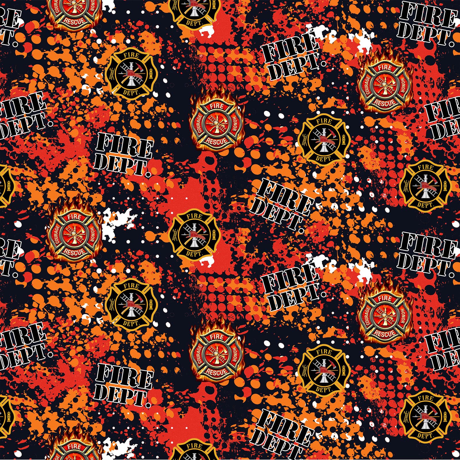 Sykel Firefighter Abstract Cotton Fabric