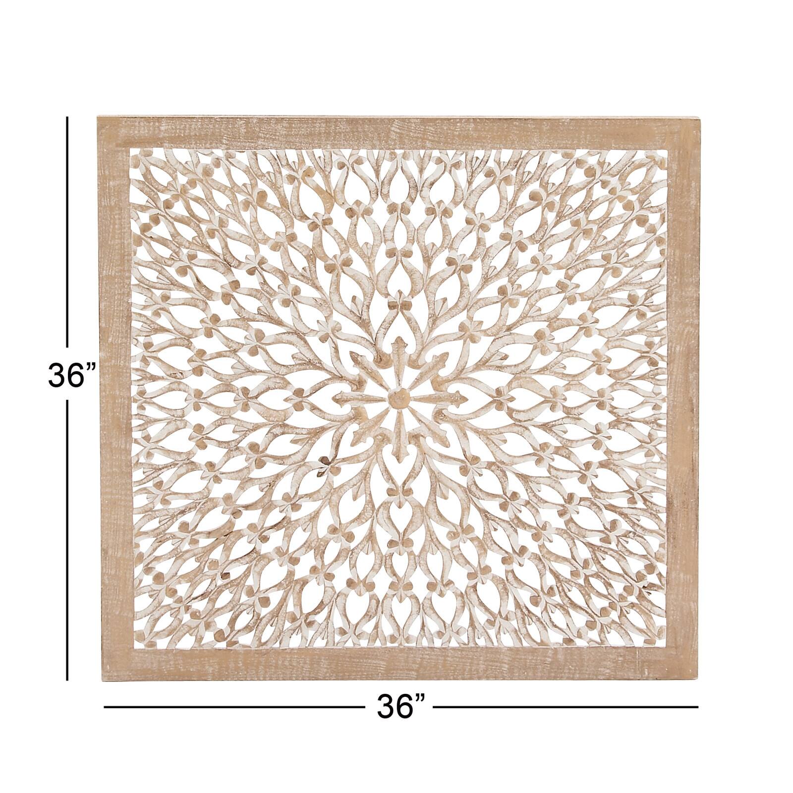 36&#x22; Tan Traditional Ornamental Wood Wall D&#xE9;cor