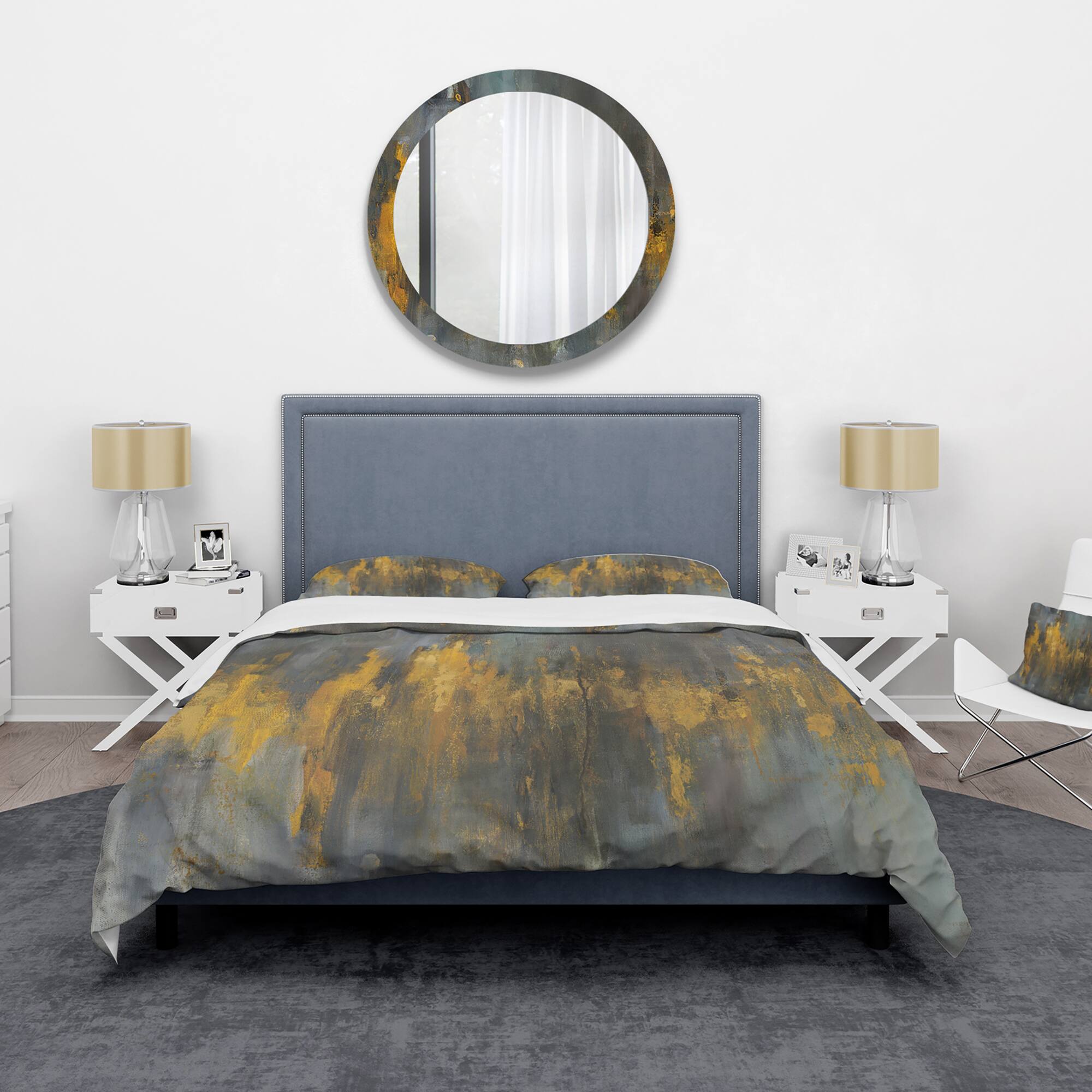 Designart 'Black and Gold Glam Abstract' Glam Bedding Set