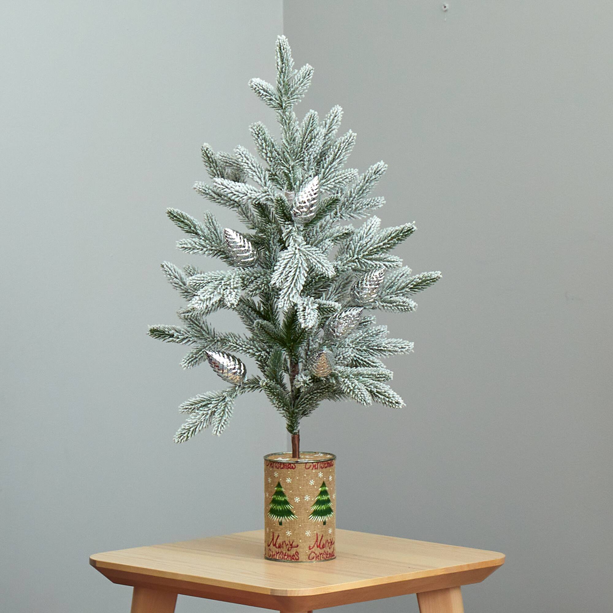 2.5ft. Unlit Flocked Christmas Artificial Christmas Tree