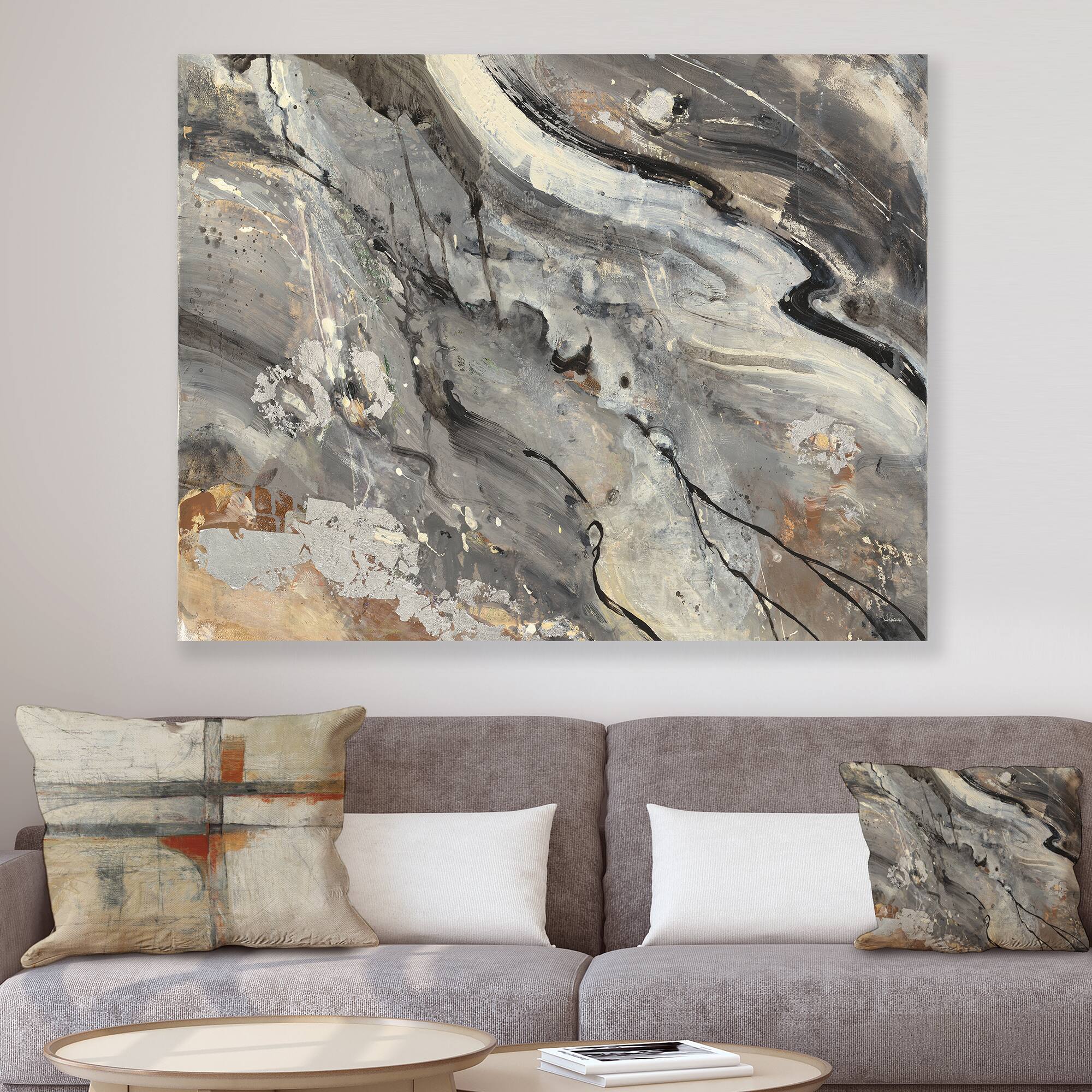 Designart - Fire and Ice Minerals II - Farmhouse Canvas Artwork